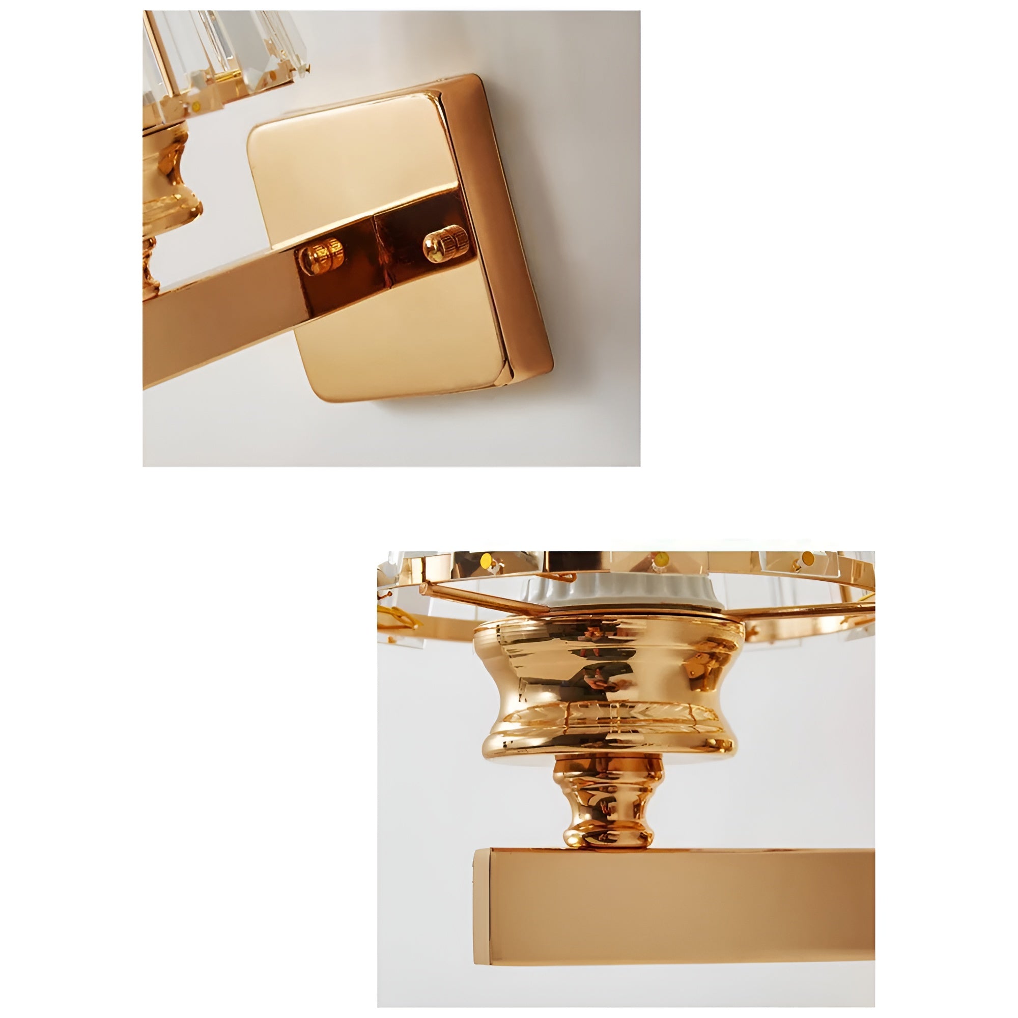 CrystalAura – Luxury Wall Light with Elegant Round and Square Crystal Design