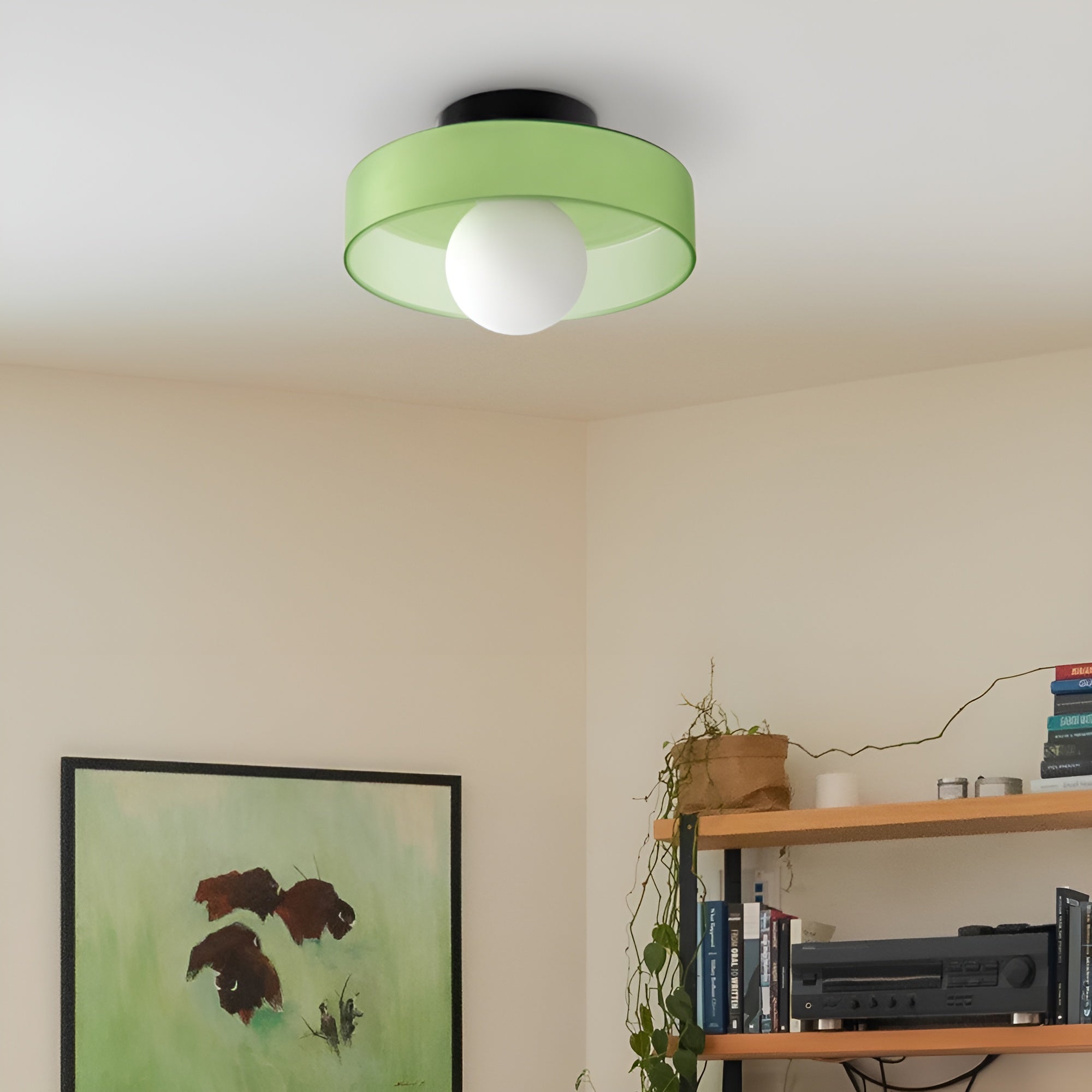 LumiRound — Modern Round Flush Mount Ceiling Light Frosted Glass Kitchen Lamp