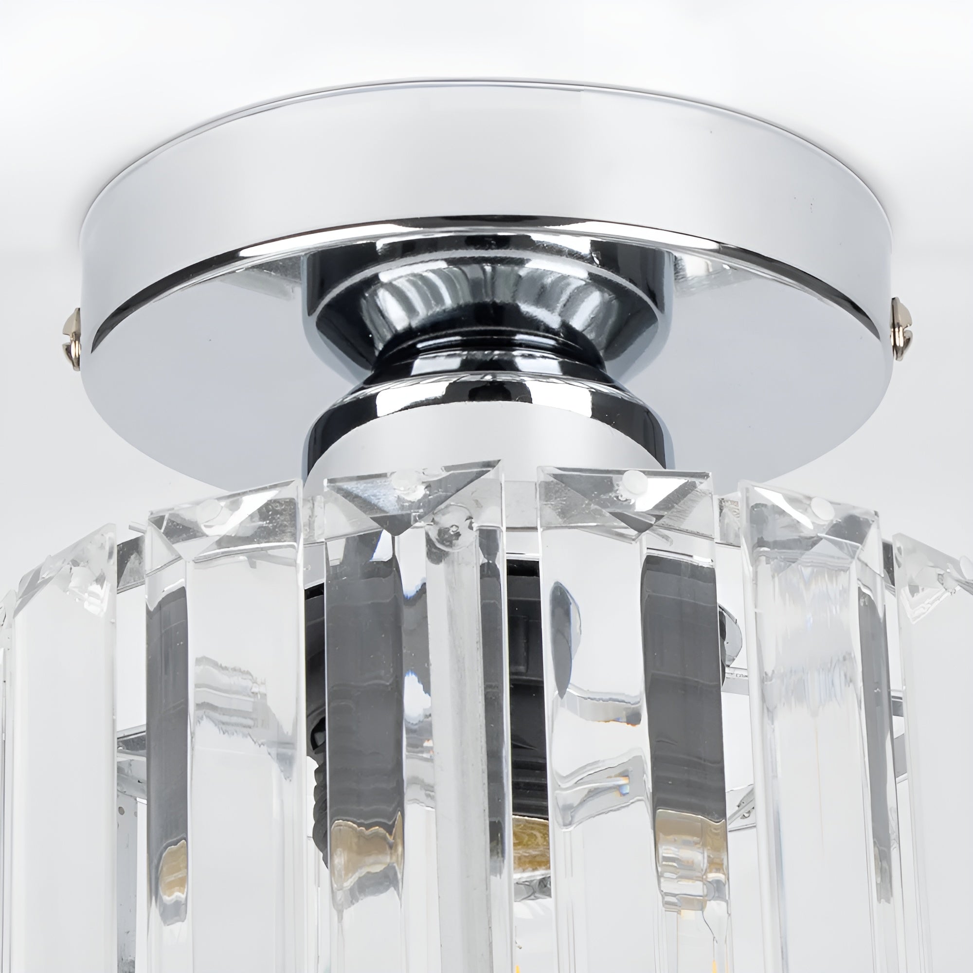 LustraLuxe – Modern Black Crystal Flush Mount Ceiling Light for Hallways