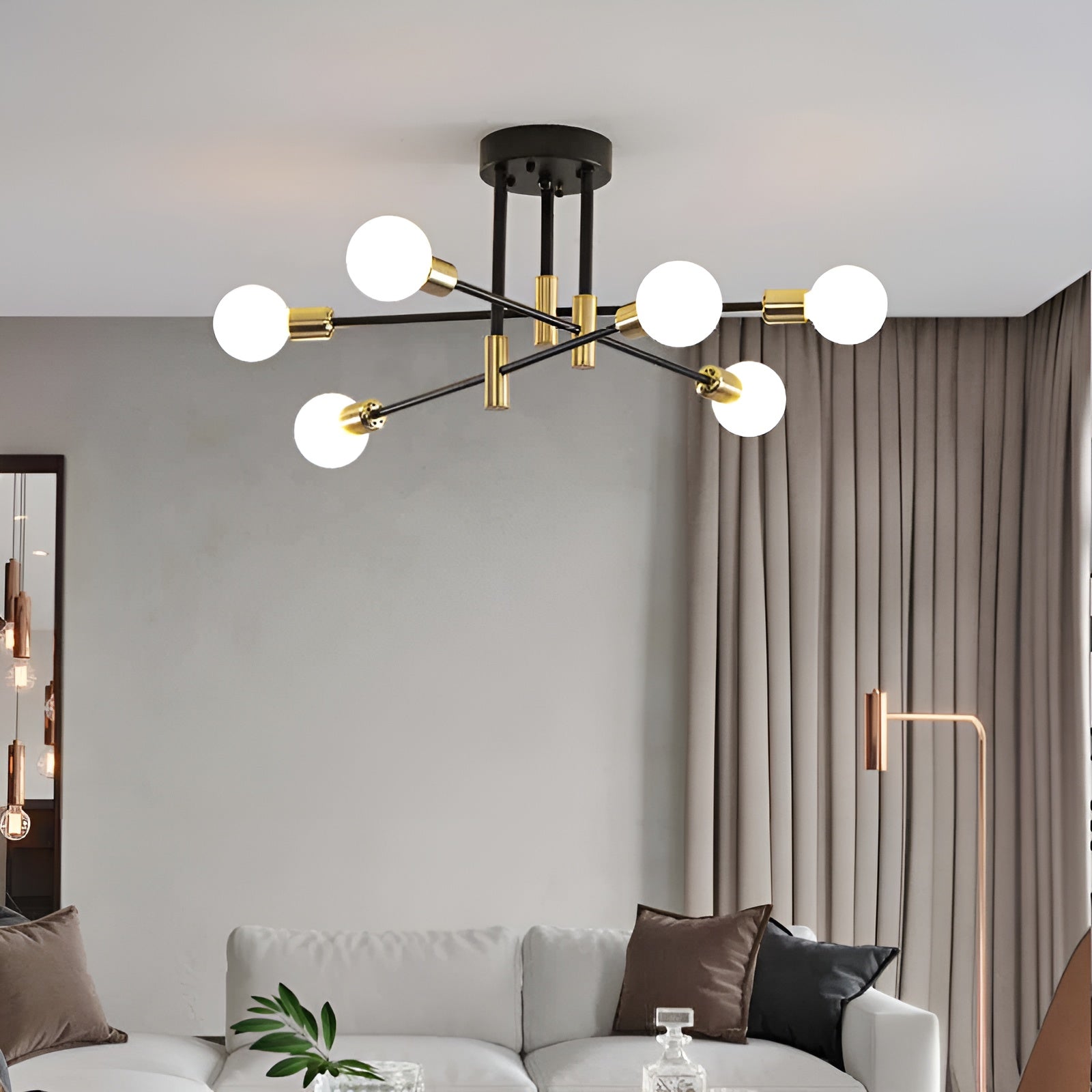 NoirLux – Nordic Ceiling Light Matte Black Modern Fixture for Dining Bedroom or Living Room
