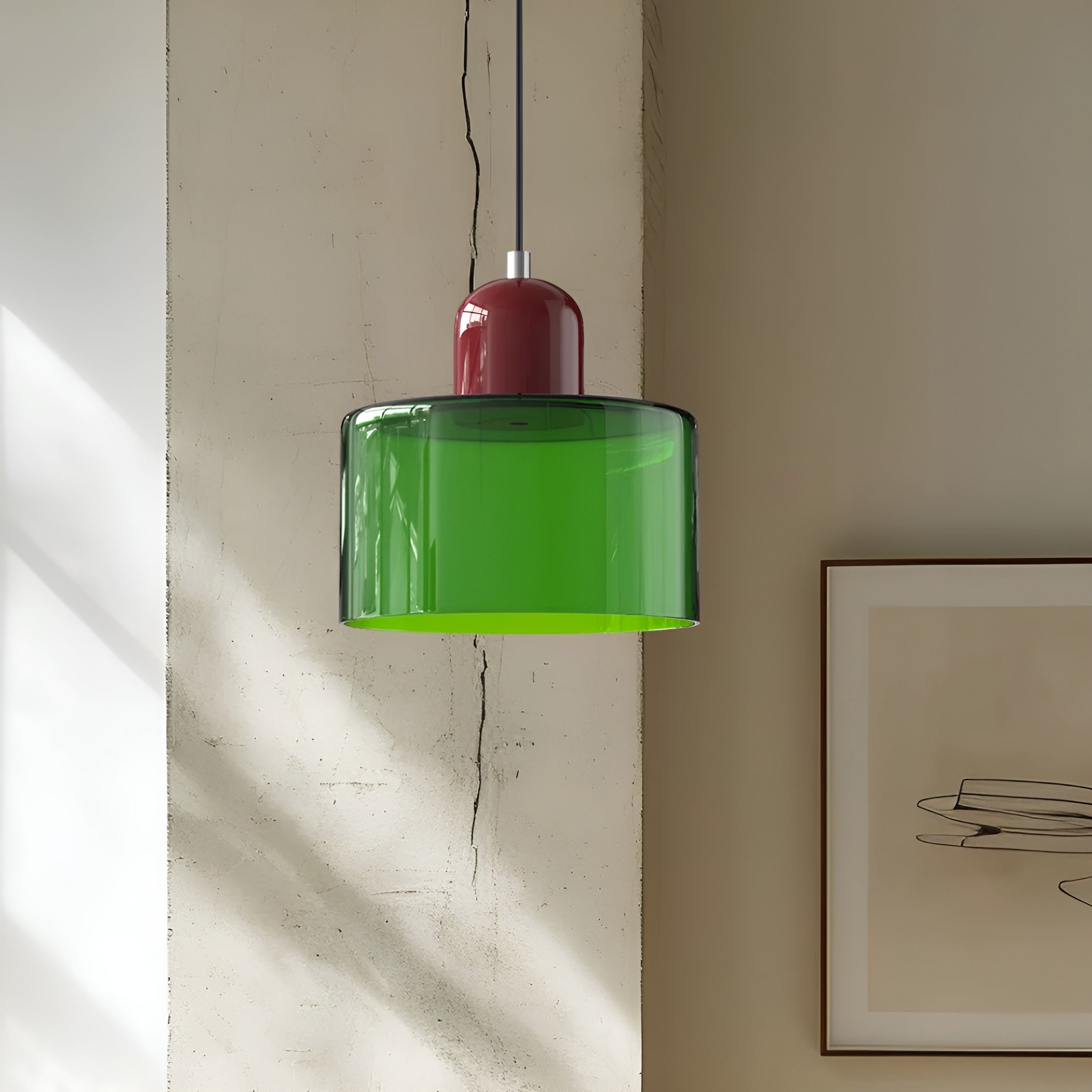 Veluma – Retro Pendant Lamp Colorful Glass Light Fixture for Indoor Use