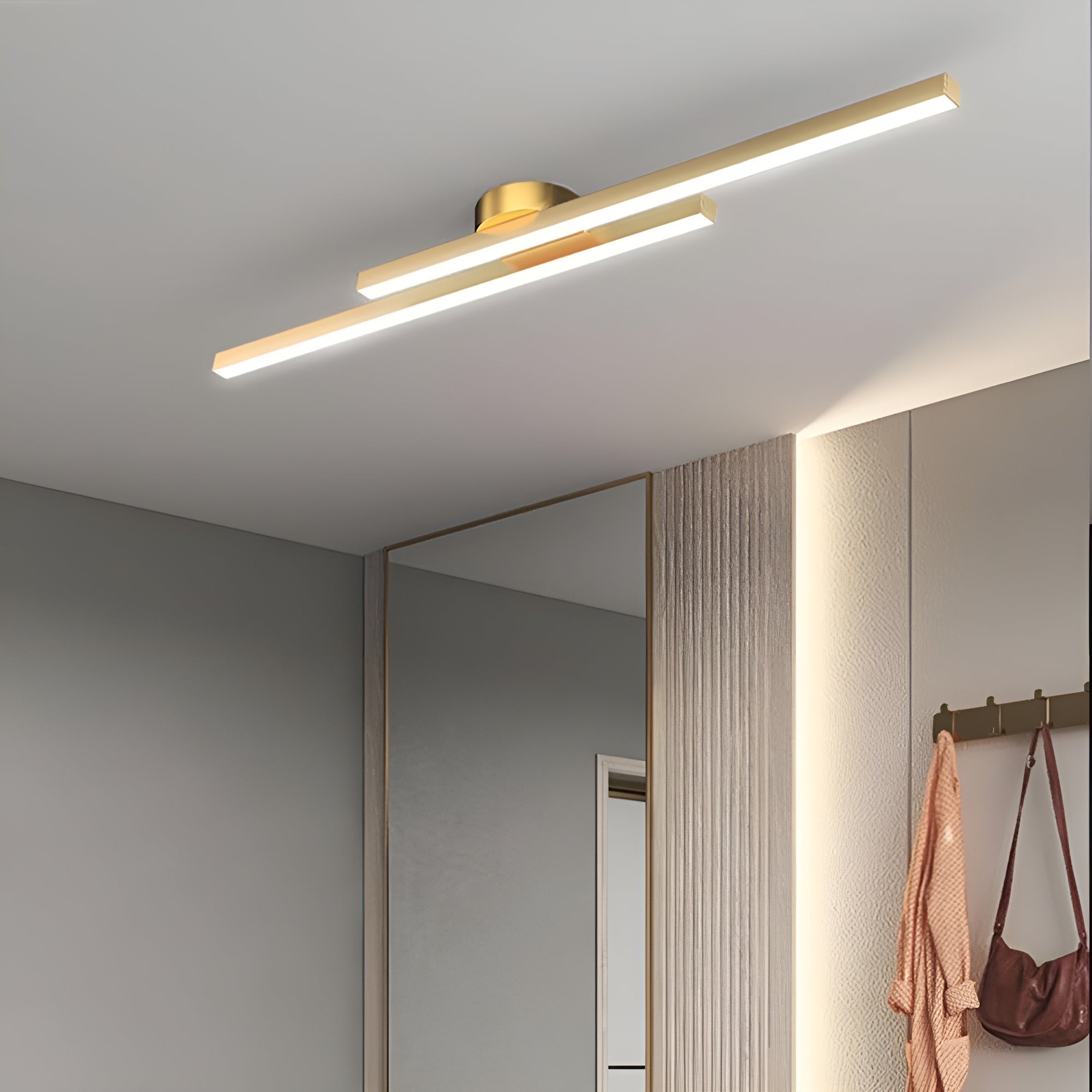LumaLine – Modern Aluminium LED Strip Ceiling Light, Minimalist Semi Flush Fixture
