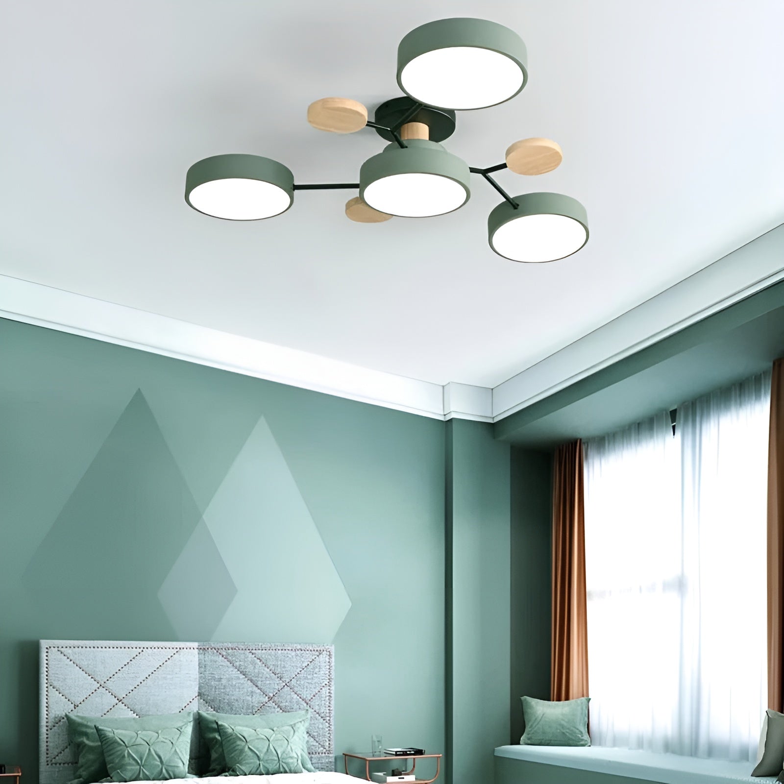 CircaGlow – Contemporary Round Iron LED Semi-Flush Chandelier with Modern Ceiling Light