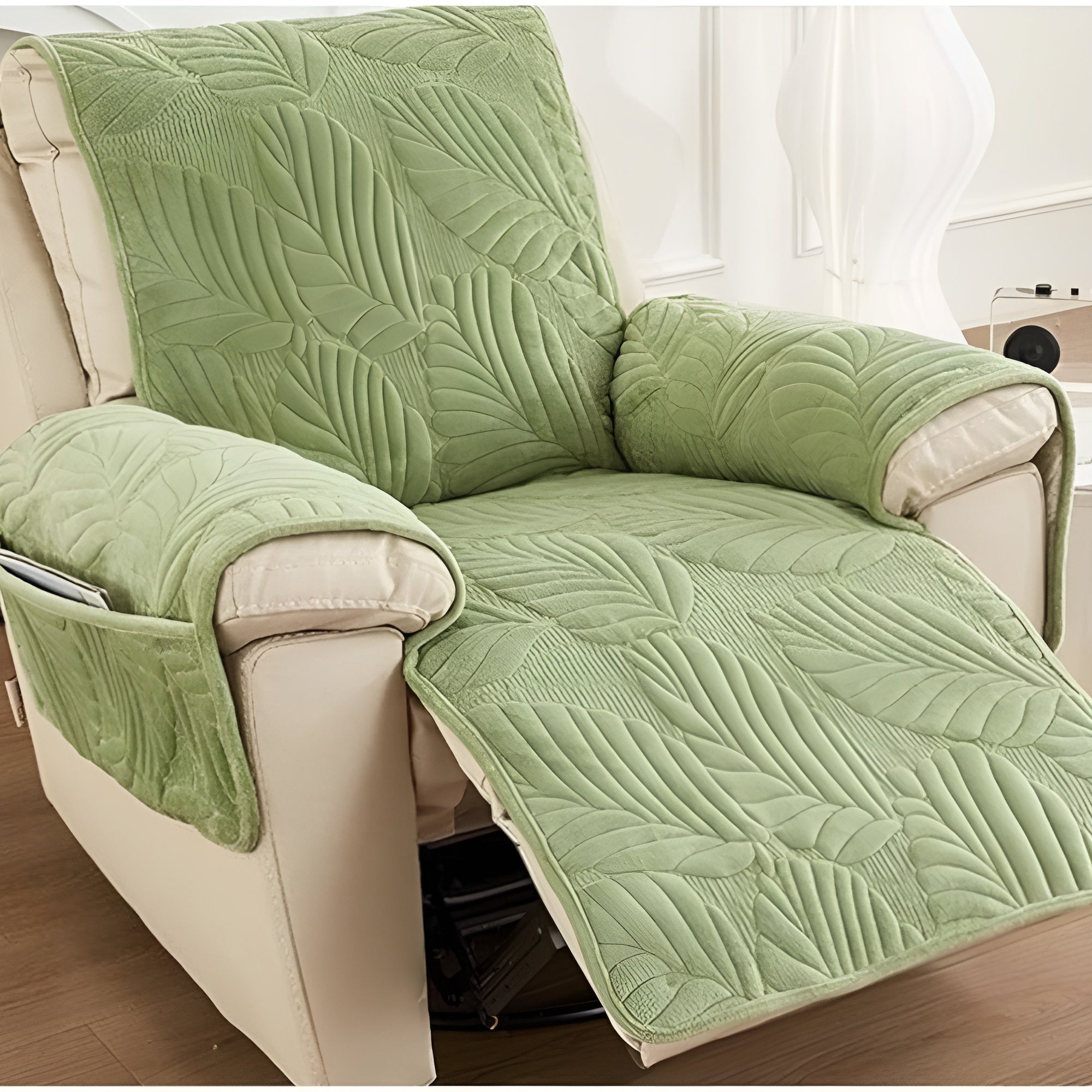LeafHaven - Verdant Leaf Recliner Cover Anti-Slip Washable Protector