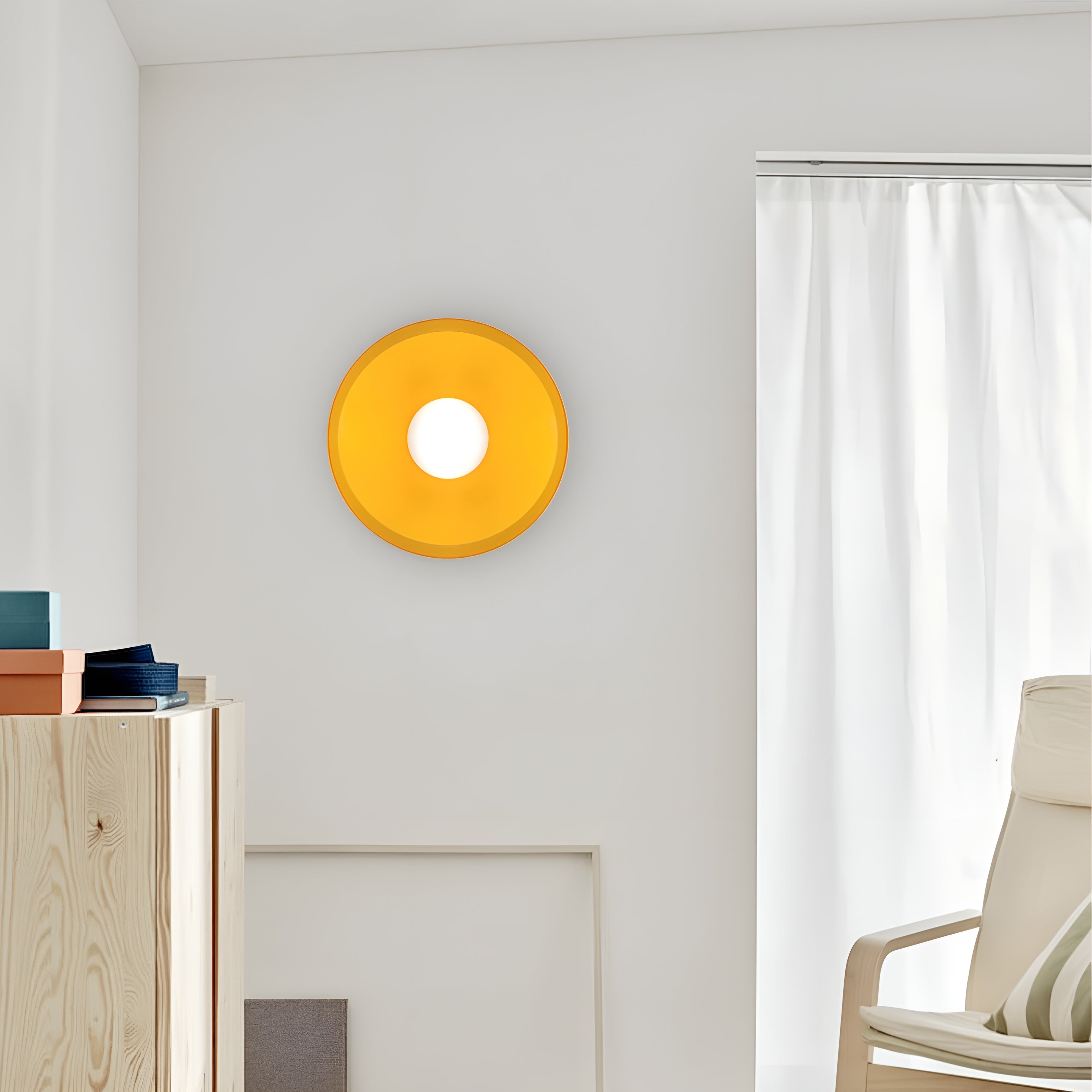 LumiRound — Modern Round Flush Mount Ceiling Light Frosted Glass Kitchen Lamp