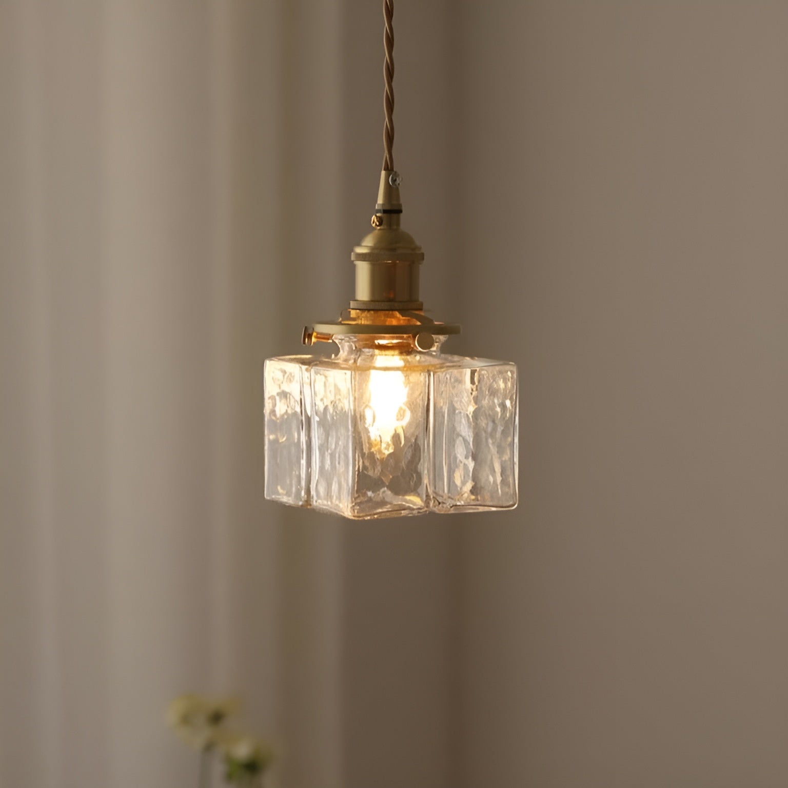 Glowrelic – Glass Pendant Lamp for Dining Table Vintage Clear Light