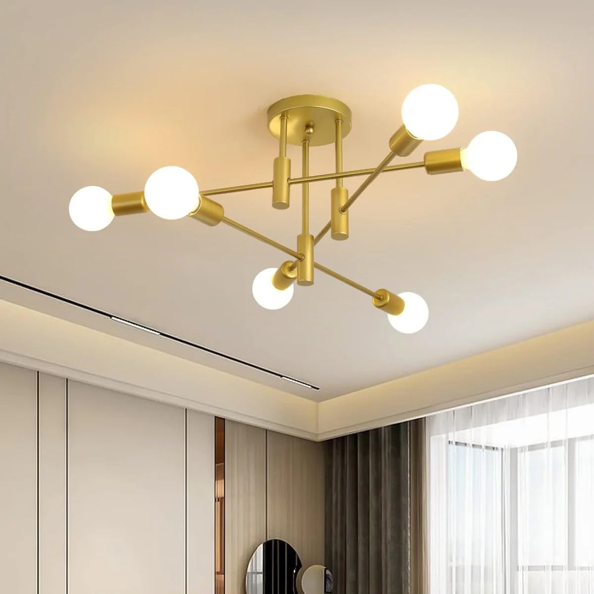 NoirLux – Nordic Ceiling Light Matte Black Modern Fixture for Dining Bedroom or Living Room