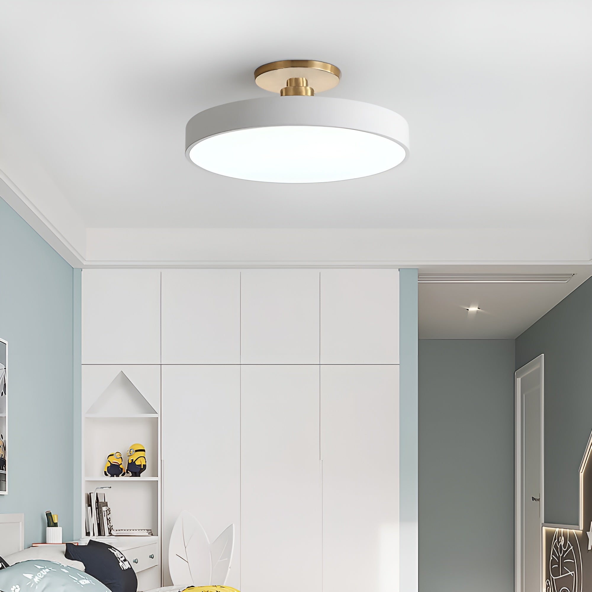 LumoCirque – Circular LED Semi Flush Mount Ceiling Light, Minimalist Fixture