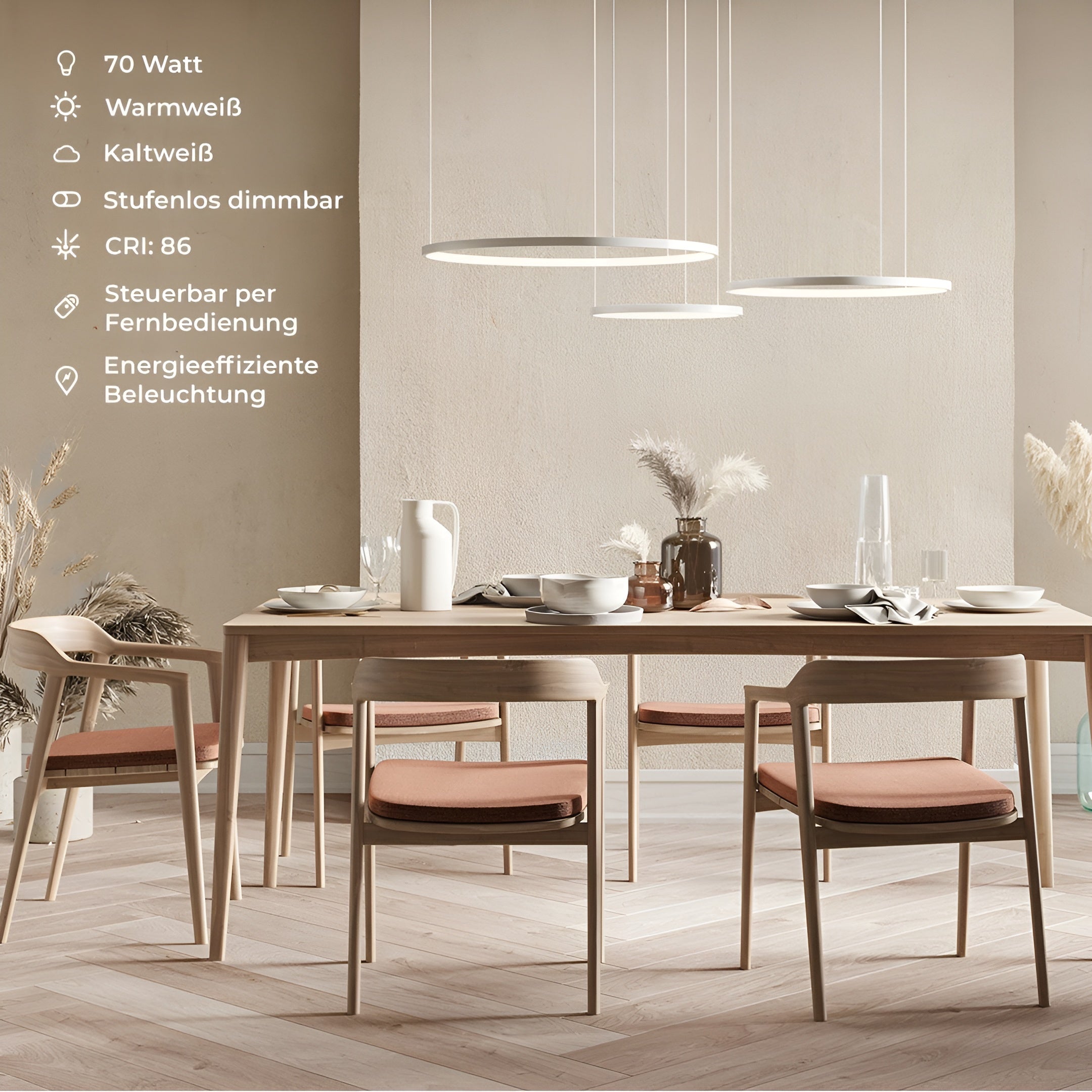 HaloForma – Modern LED Ring Pendant Light with Adjustable Dimming