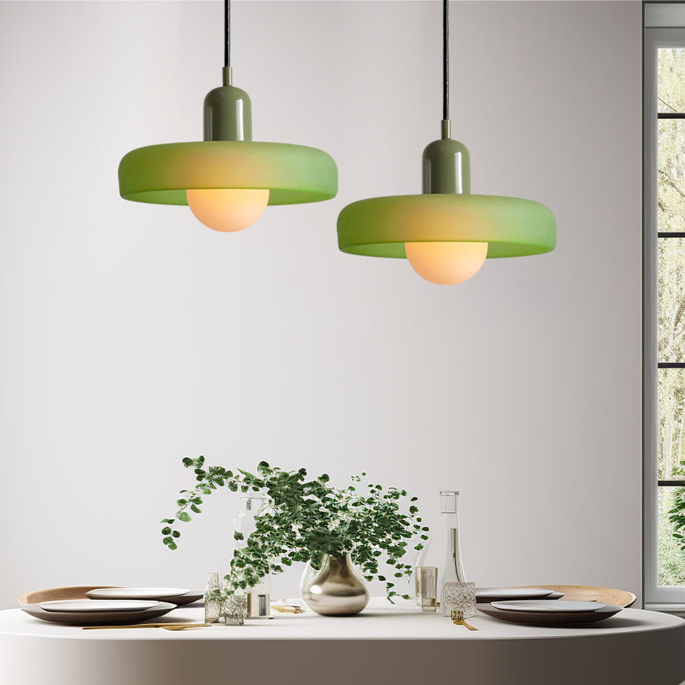Radiant Bloom – Bauhaus Inspired Stained Glass Pendant Light