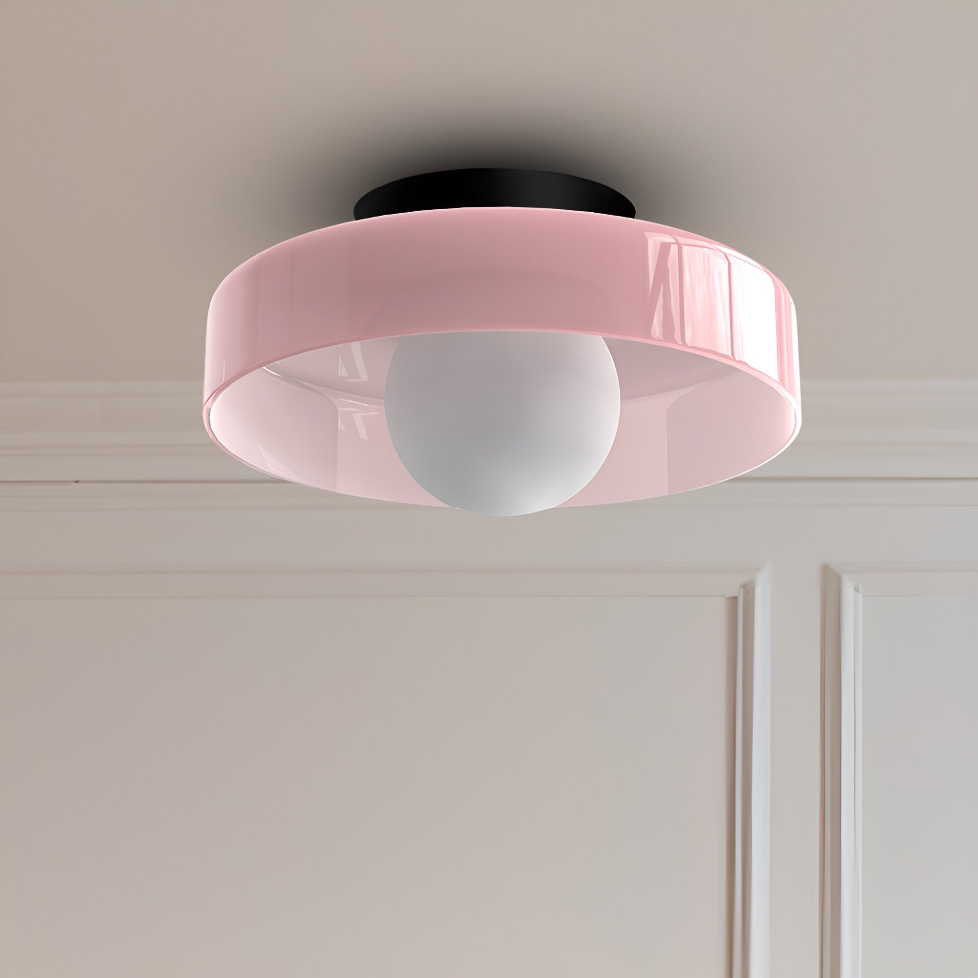 LumiRound — Modern Round Flush Mount Ceiling Light Frosted Glass Kitchen Lamp