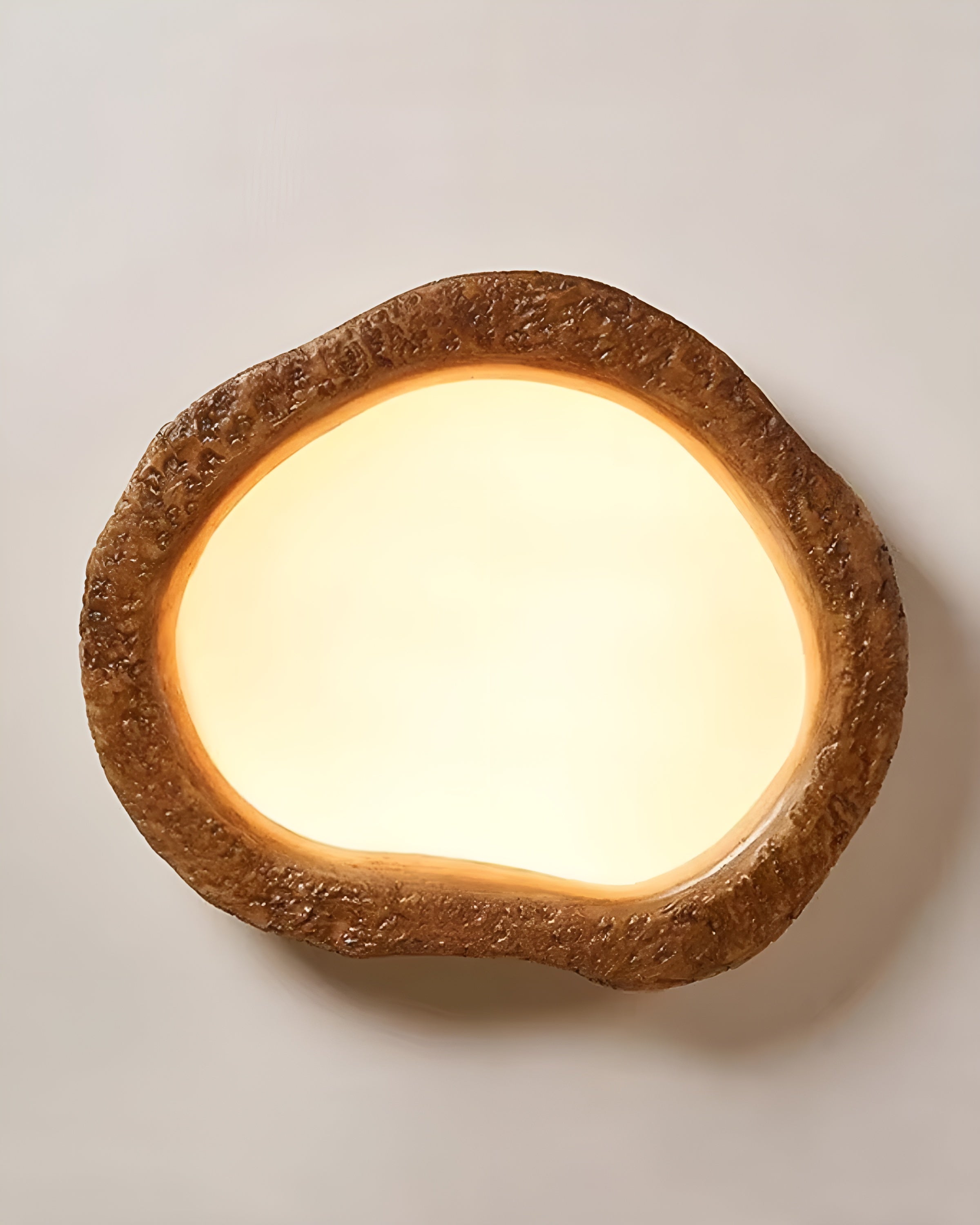HaloWood – Rustic Modern Wooden Ceiling Light with Warm LED Glow