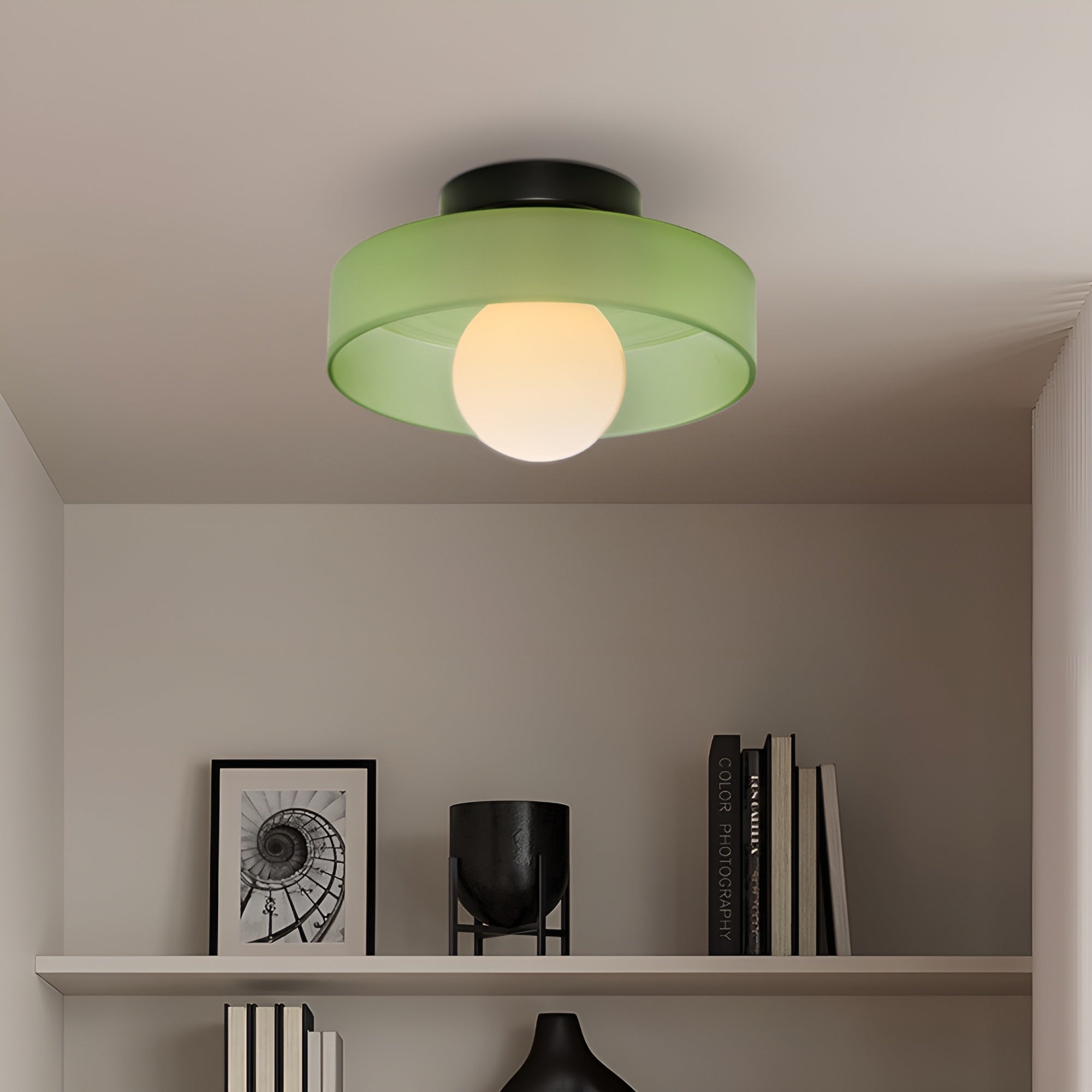 LumiRound — Modern Round Flush Mount Ceiling Light Frosted Glass Kitchen Lamp