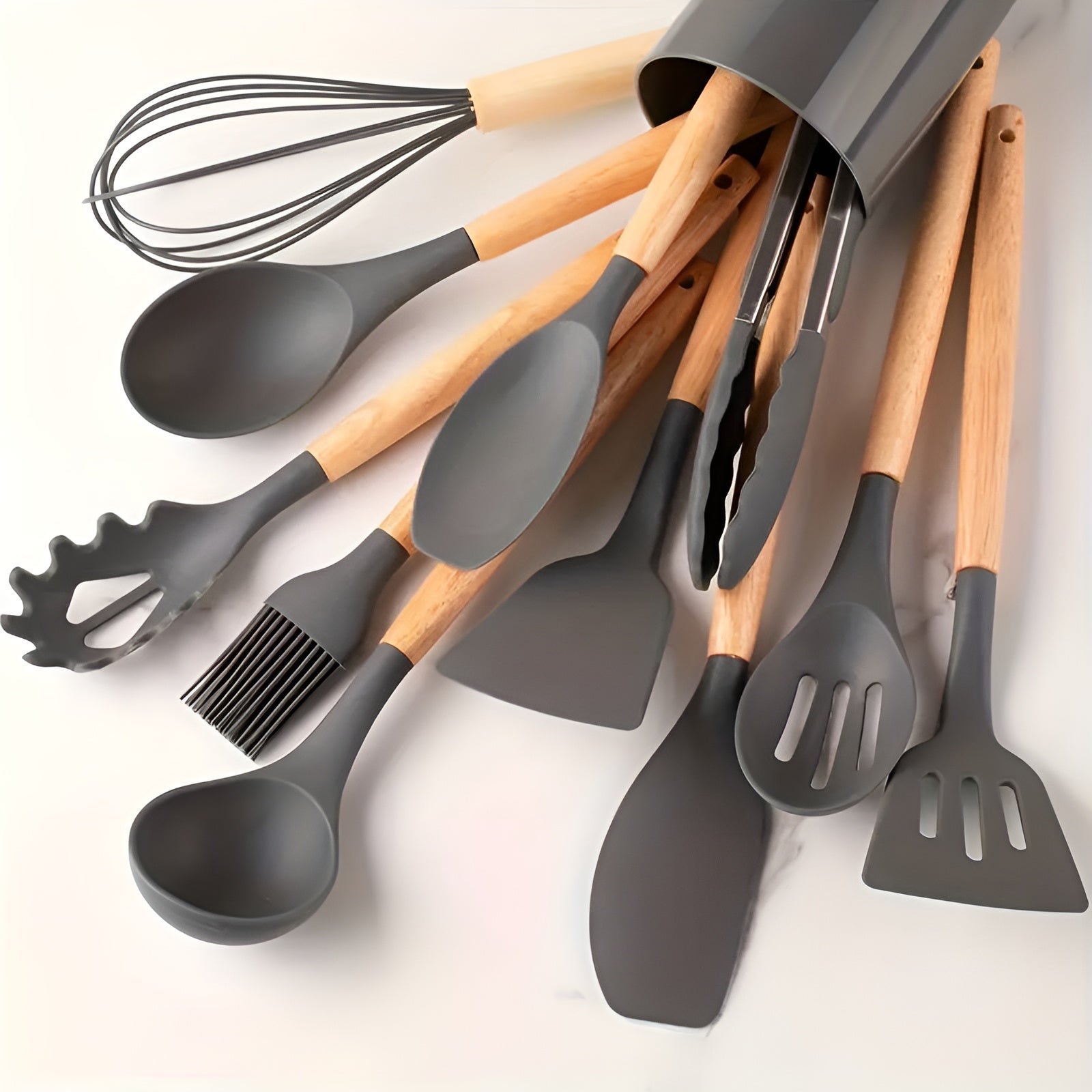 ChefNest — Premium 12-Piece Silicone & Wood Kitchen Utensil Set