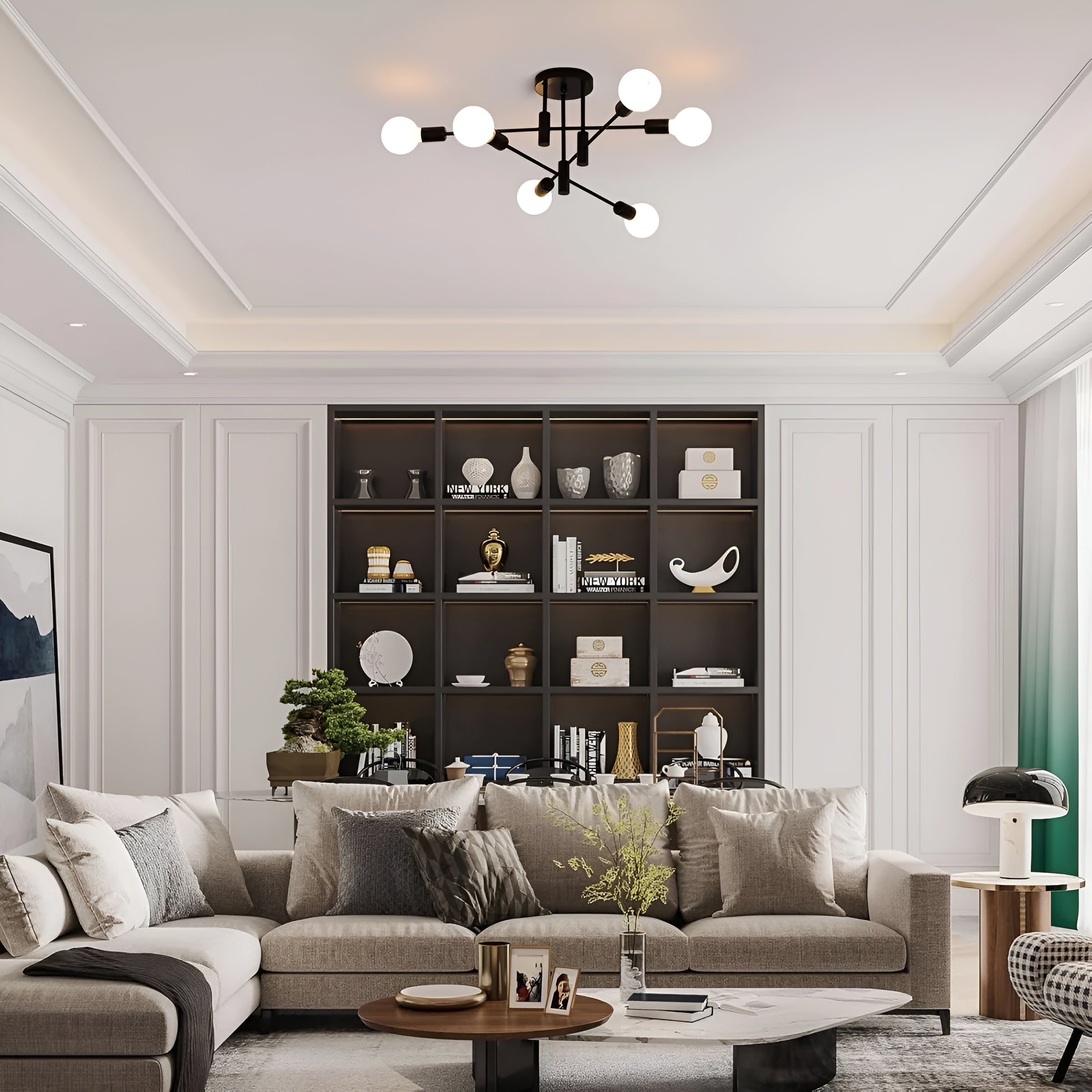 NoirLux – Nordic Ceiling Light Matte Black Modern Fixture for Dining Bedroom or Living Room