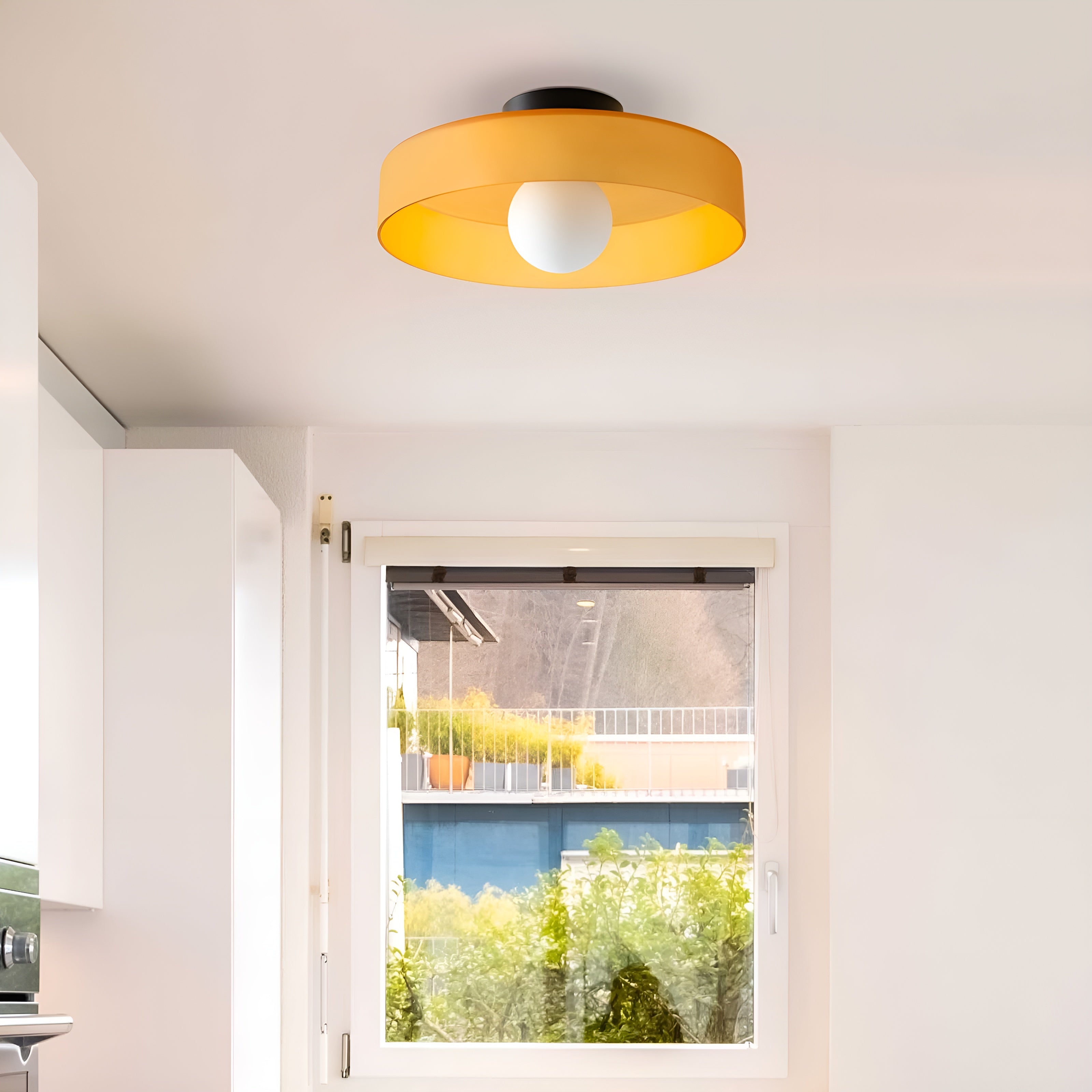 LumiRound — Modern Round Flush Mount Ceiling Light Frosted Glass Kitchen Lamp