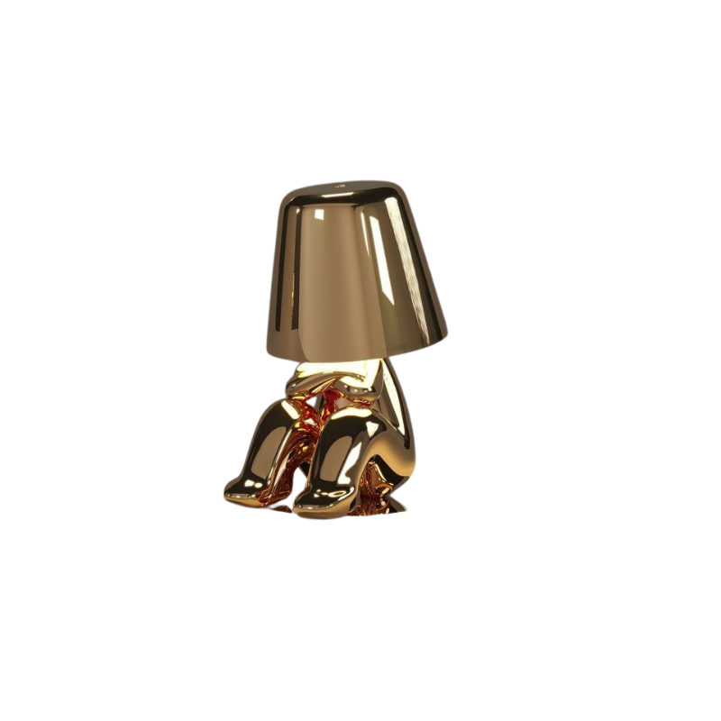 Veltoro - Sculpted gold LED wireless desk lamp with touch dimming