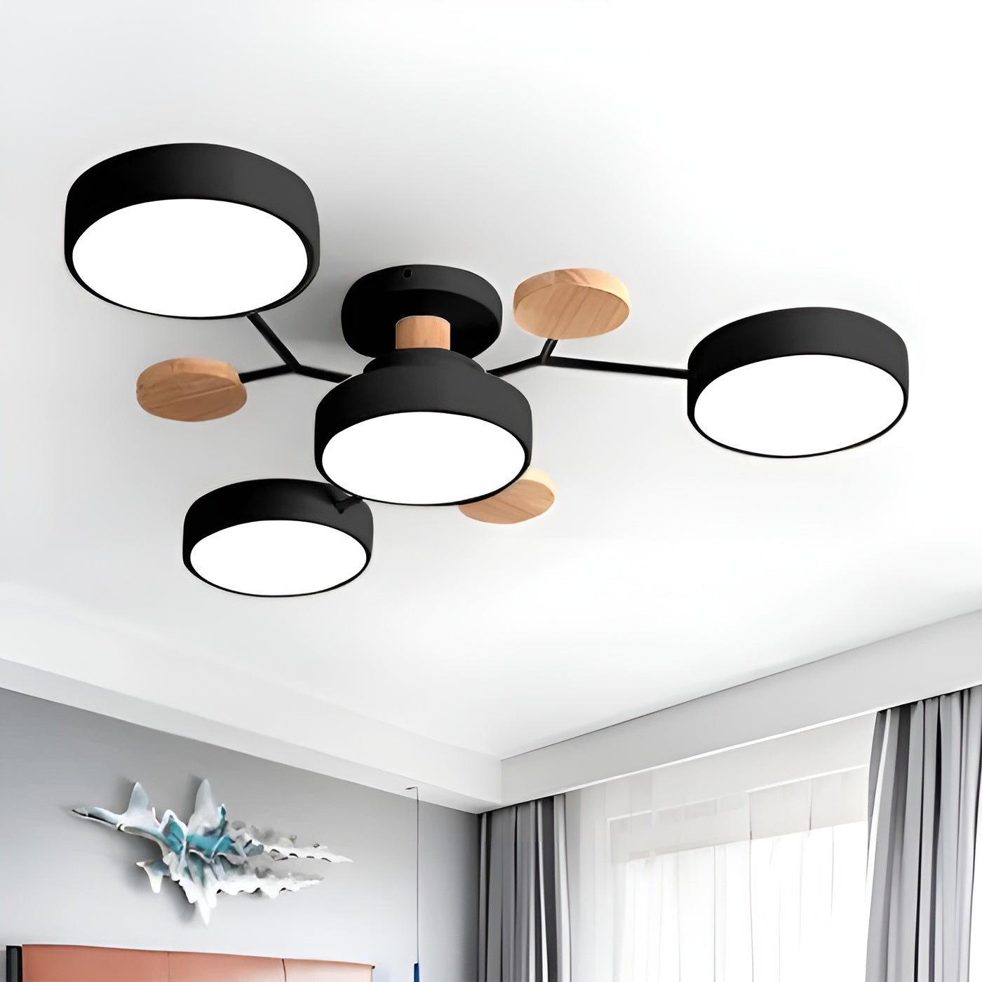 CircaGlow – Contemporary Round Iron LED Semi-Flush Chandelier with Modern Ceiling Light