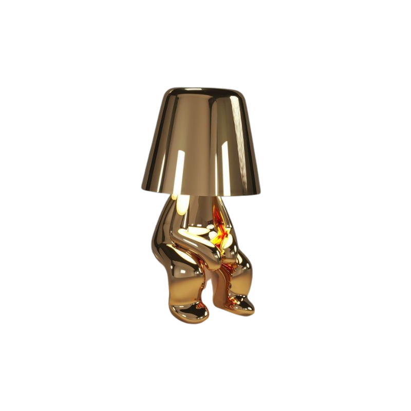 Veltoro - Sculpted gold LED wireless desk lamp with touch dimming