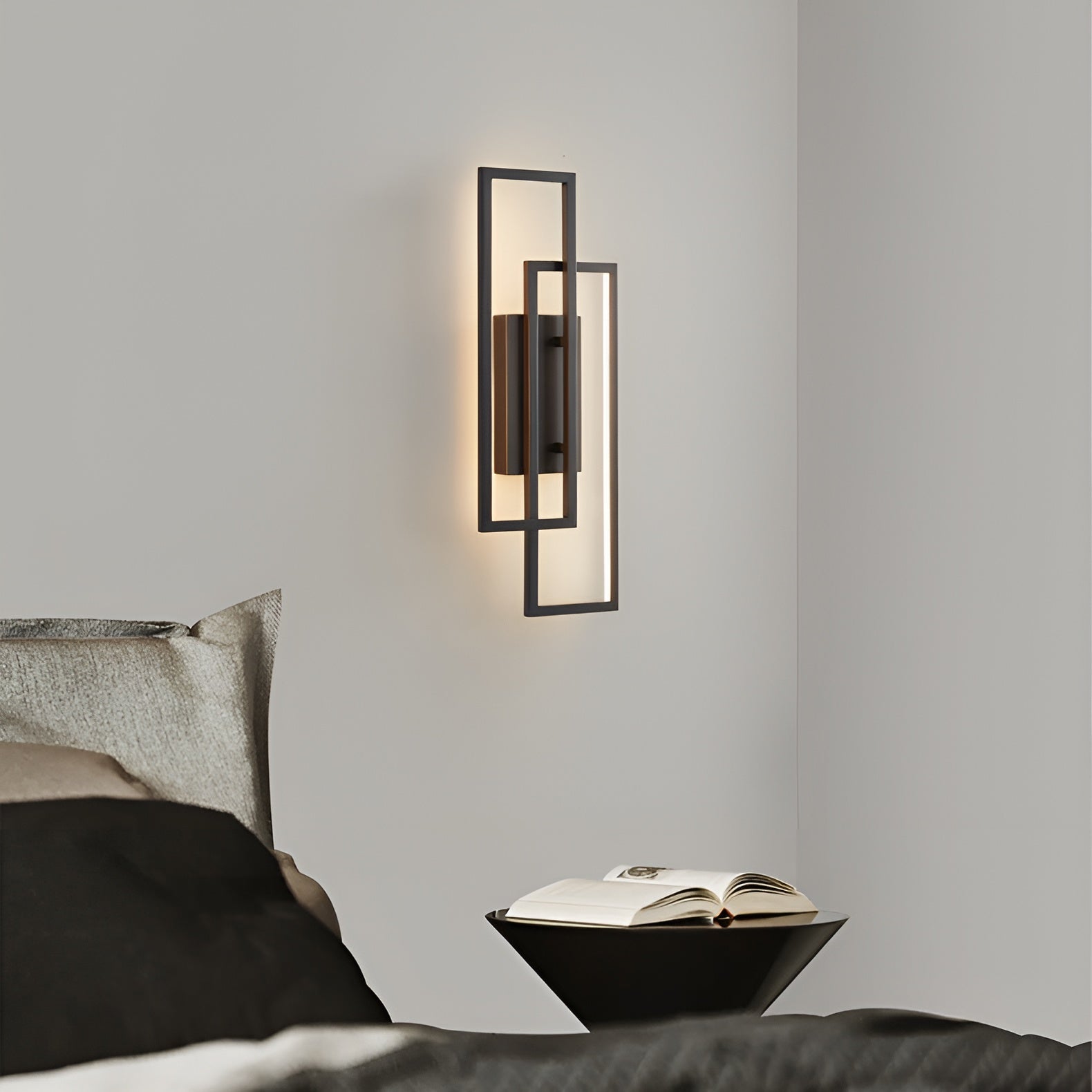 LineaGlow – Rectangular Geometric LED Wall Lamp with Dimmable Light