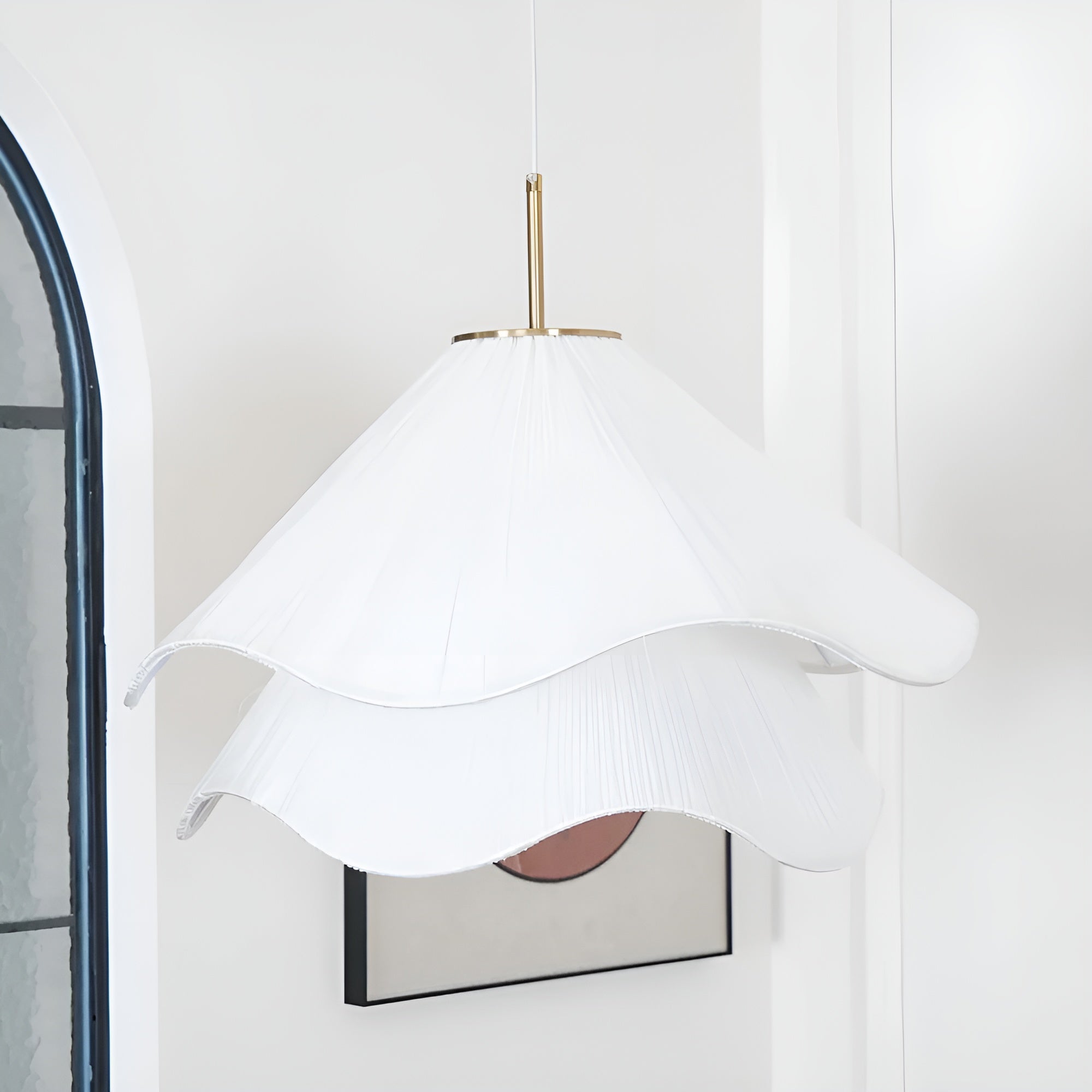 Serentis – Fabric Pendant Lamp Minimalist Modern Adjustable Hanging Light for Bedroom Dining Room or Living Room