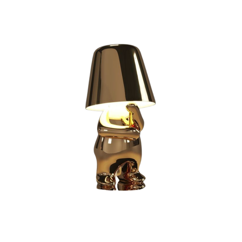 Veltoro - Sculpted gold LED wireless desk lamp with touch dimming