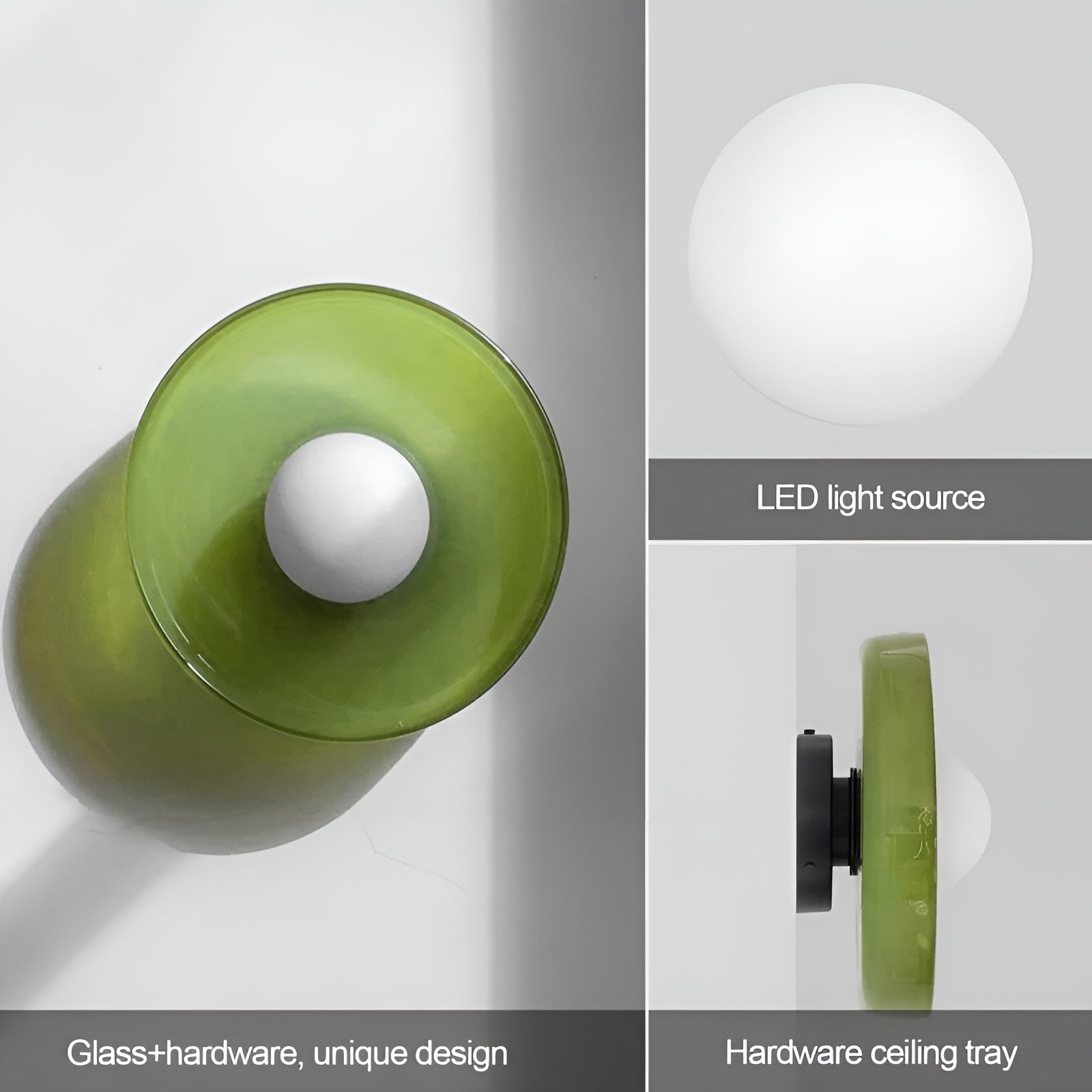 LumiRound — Modern Round Flush Mount Ceiling Light Frosted Glass Kitchen Lamp