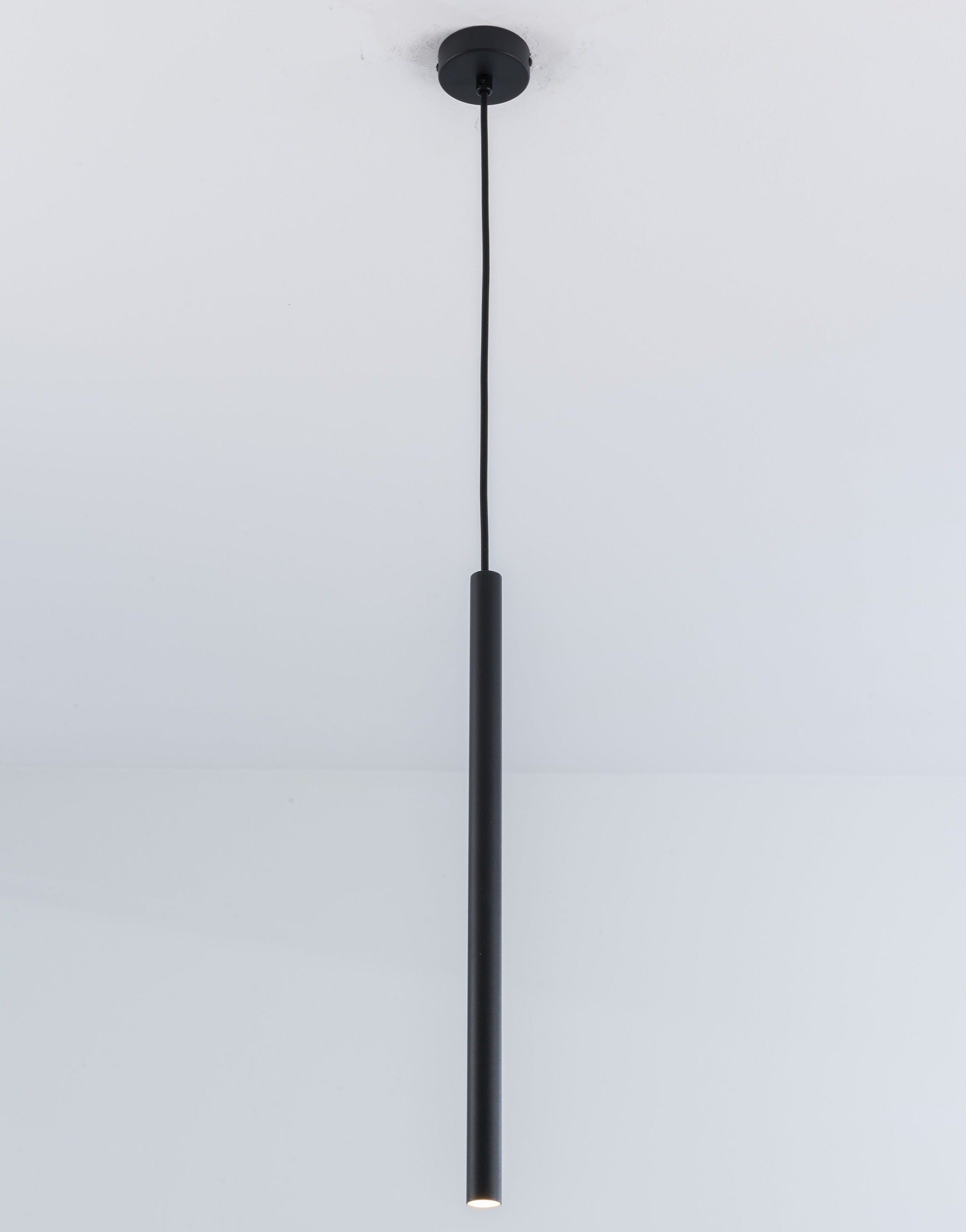 Lumeva – Argentia Single Tube Pendant Light Matte Black Modern Ceiling Lamp