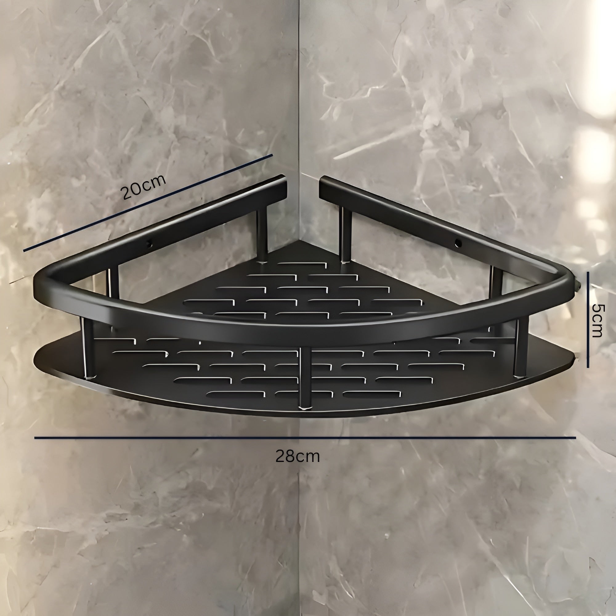 AeroLuxe - Aluma Curve Shower Caddy Rustproof No-Drill Organizer