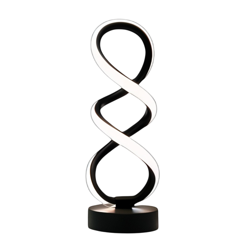 LumiTwist – Sculptural LED table lamp with mood lighting and USB power