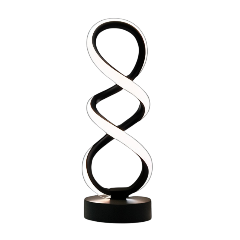 LumiTwist – Sculptural LED table lamp with mood lighting and USB power