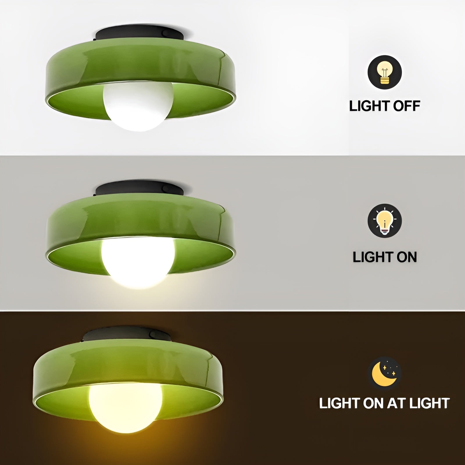 LumiRound — Modern Round Flush Mount Ceiling Light Frosted Glass Kitchen Lamp