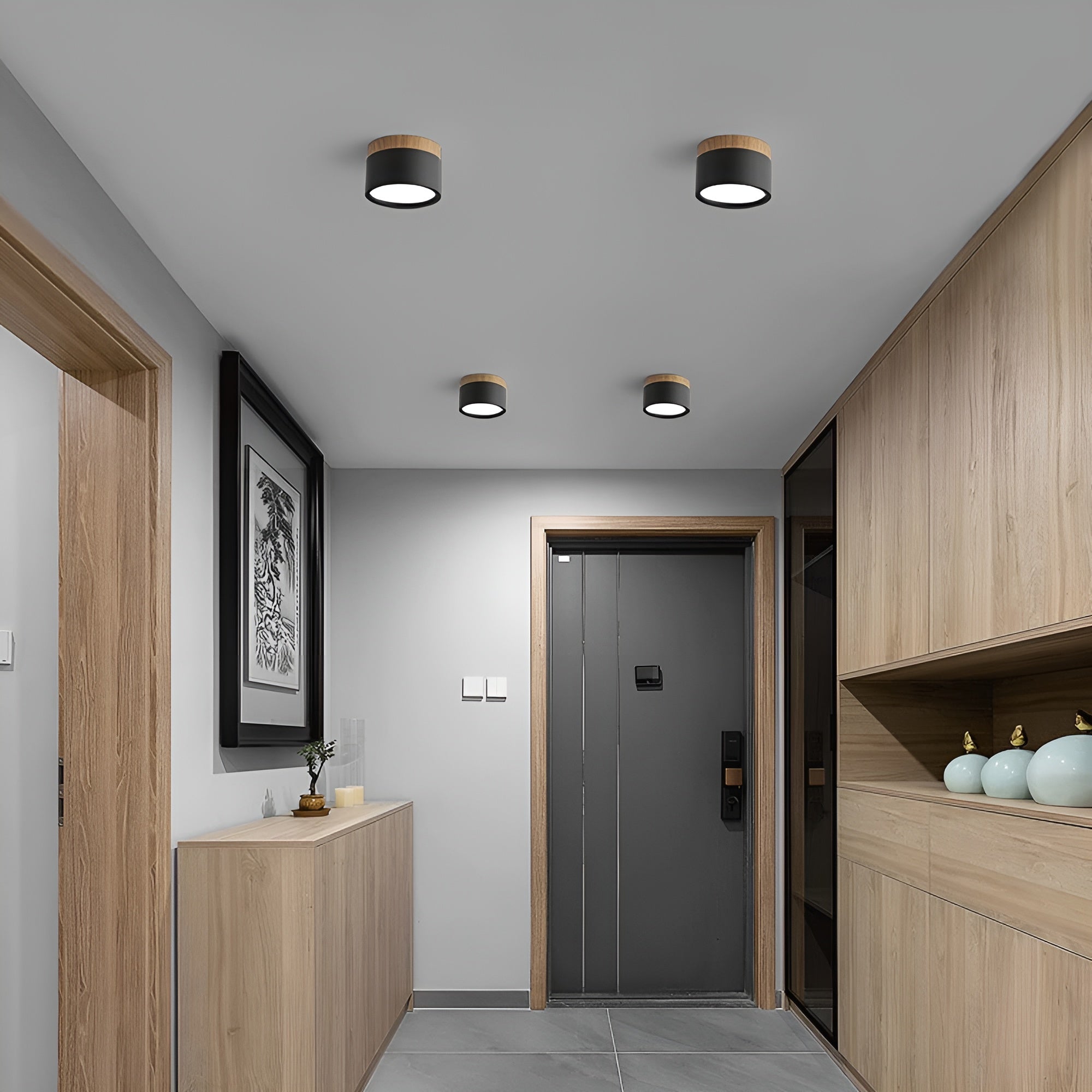LumiCyl – Cylinder Flush Ceiling Light with Modern Minimalist LED Space-Saving Lighting