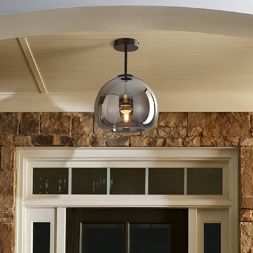 VintaGlow – Retro Copper Glass Ceiling Light with Modern Vintage Metal Fixture