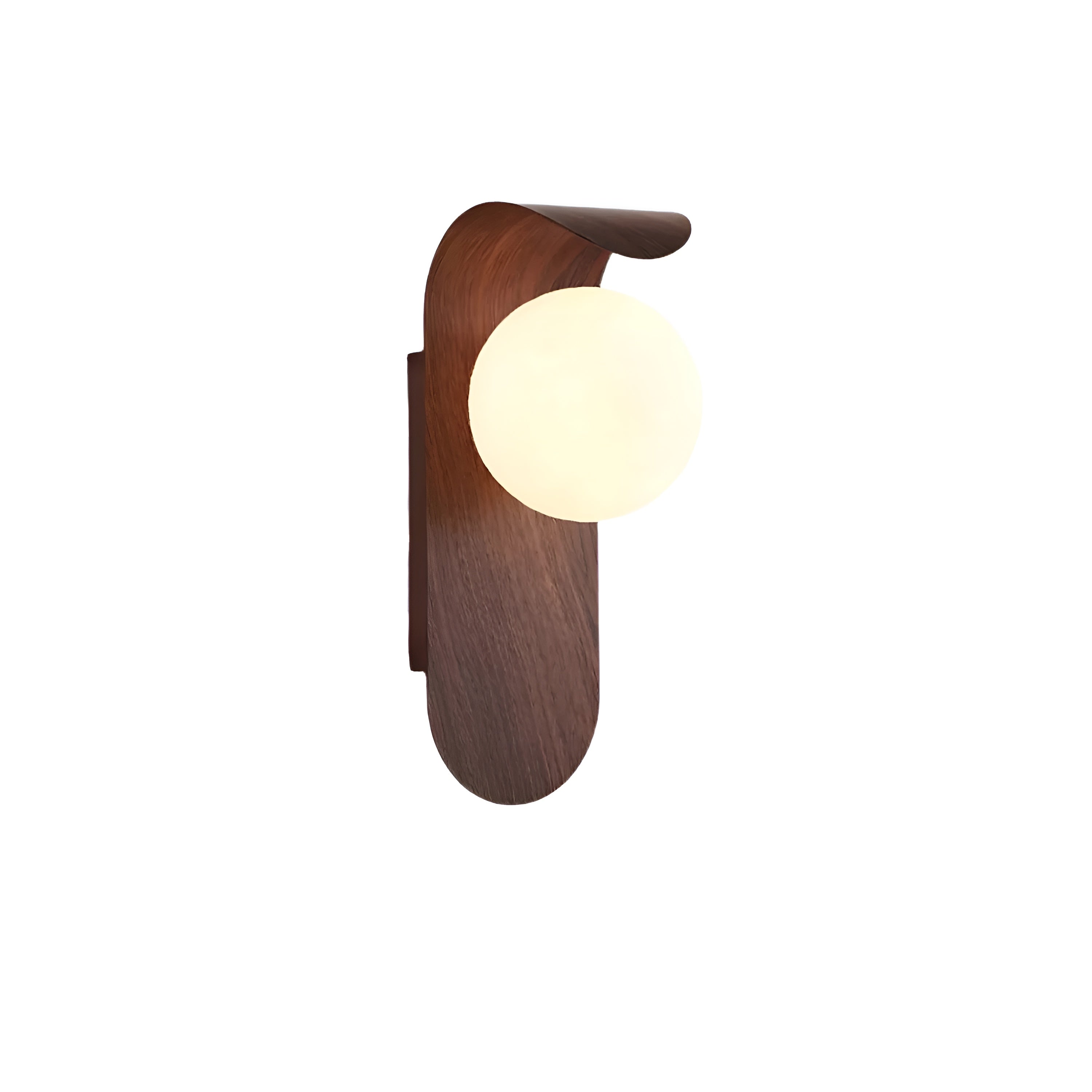 Lunora – Nordic LED Carlyle Wall Lamp with Frosted Globe & Wood Finish