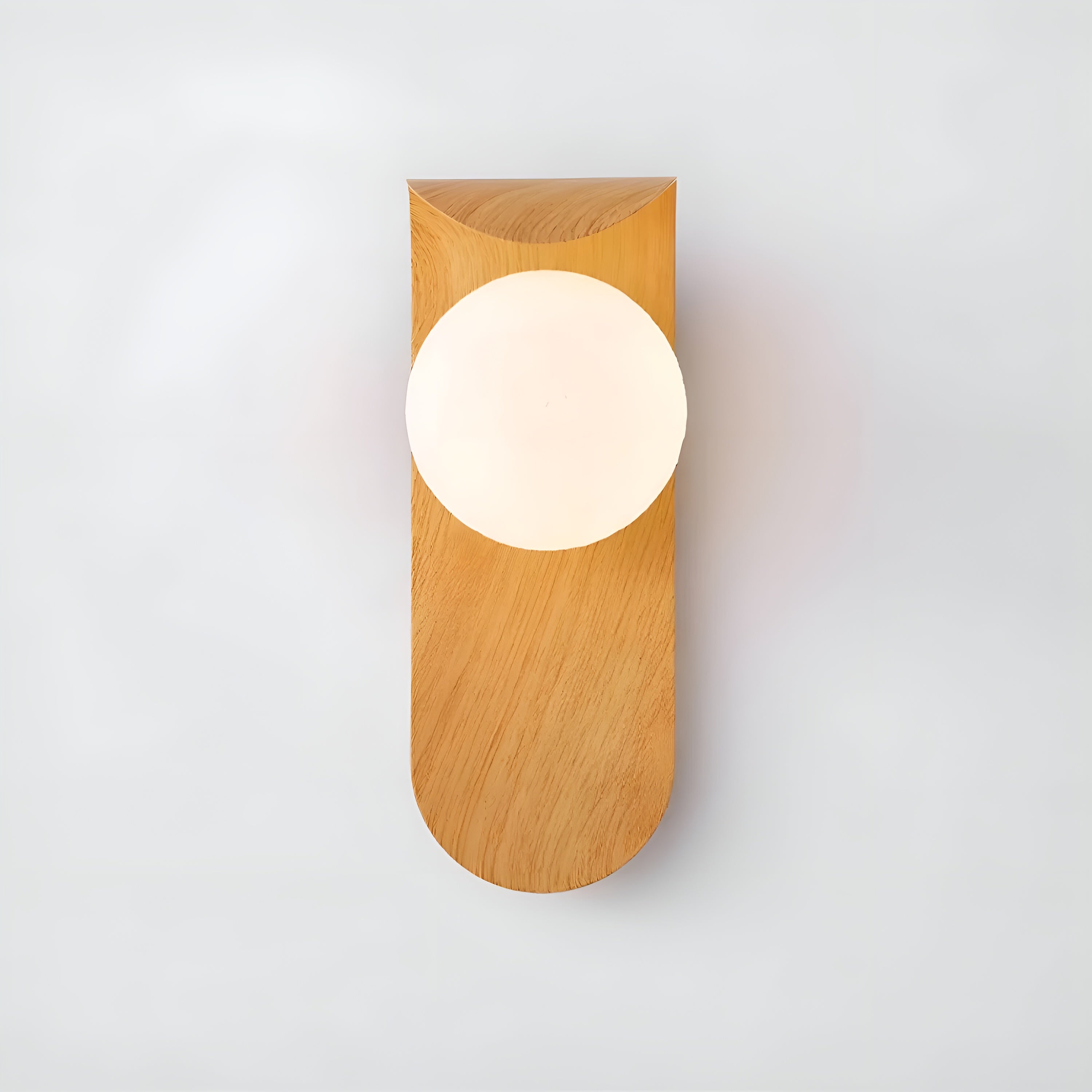 Lunora – Nordic LED Carlyle Wall Lamp with Frosted Globe & Wood Finish