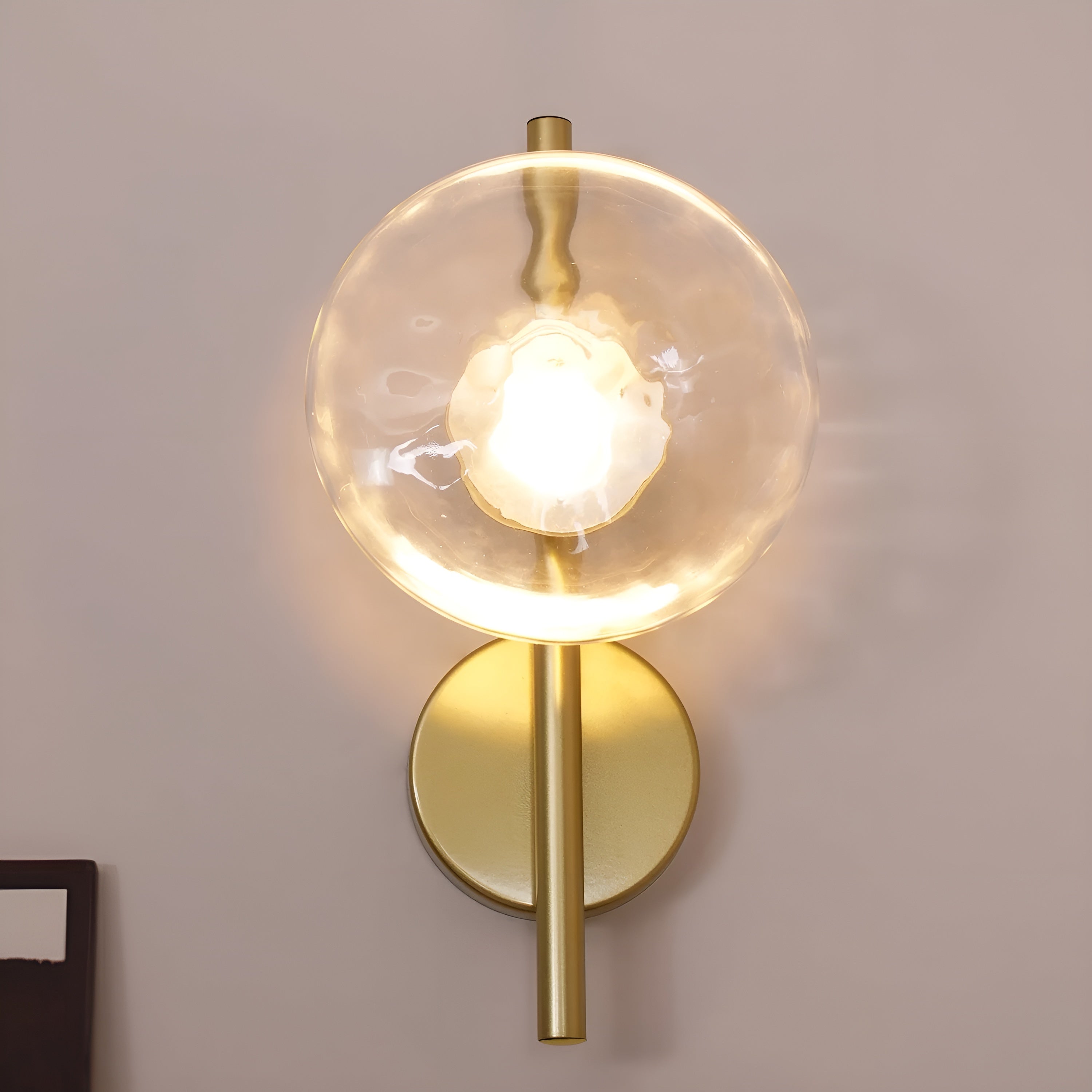 CetoWave – Glass Wall Lamp Nordic Sculptural LED Light for Bedroom Living Room Hallway in Black or Gold with Clear Smoky or Opal Glass