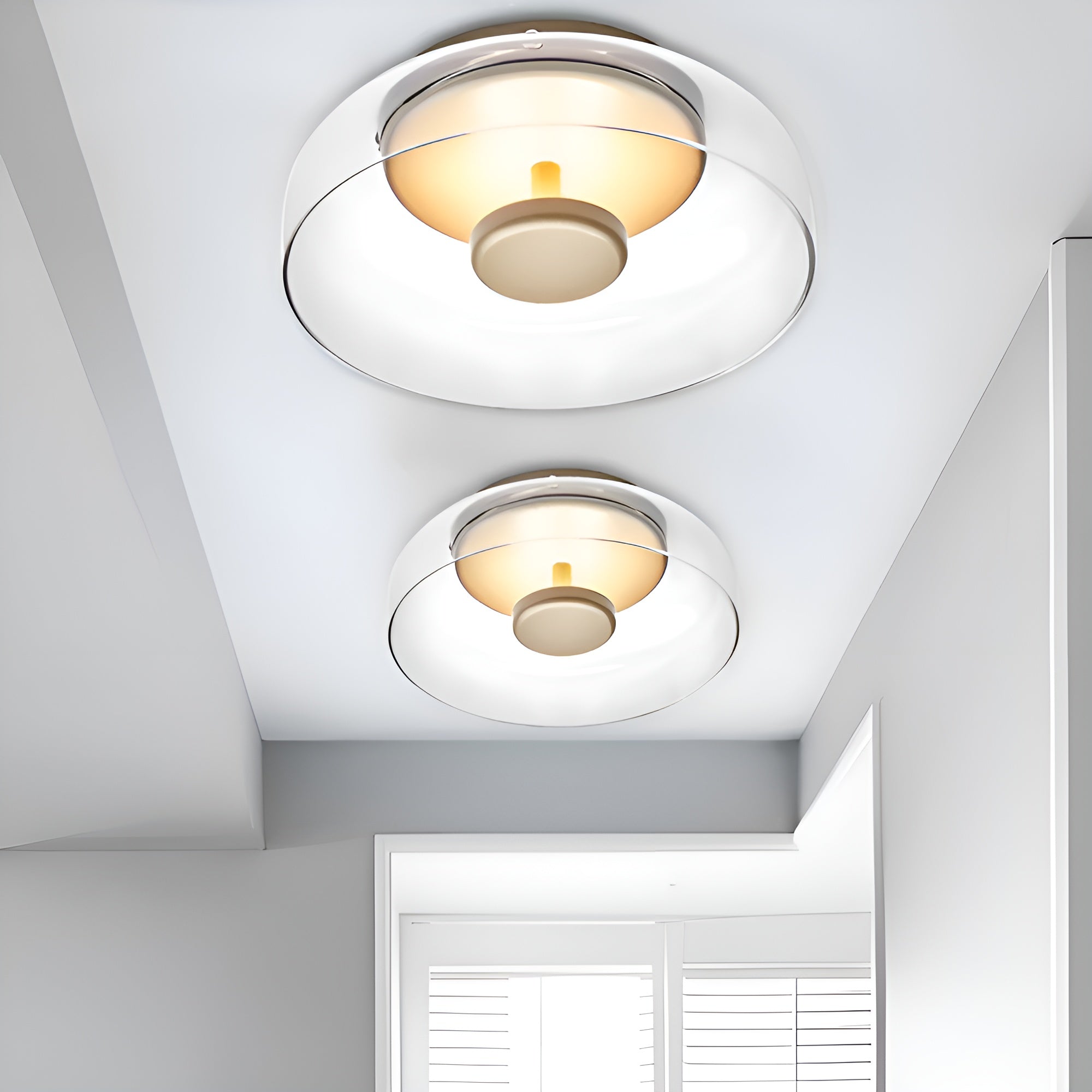 LumiBowl – Modern Glass LED Ceiling Light a Soft Glow Flush Mount Lamp