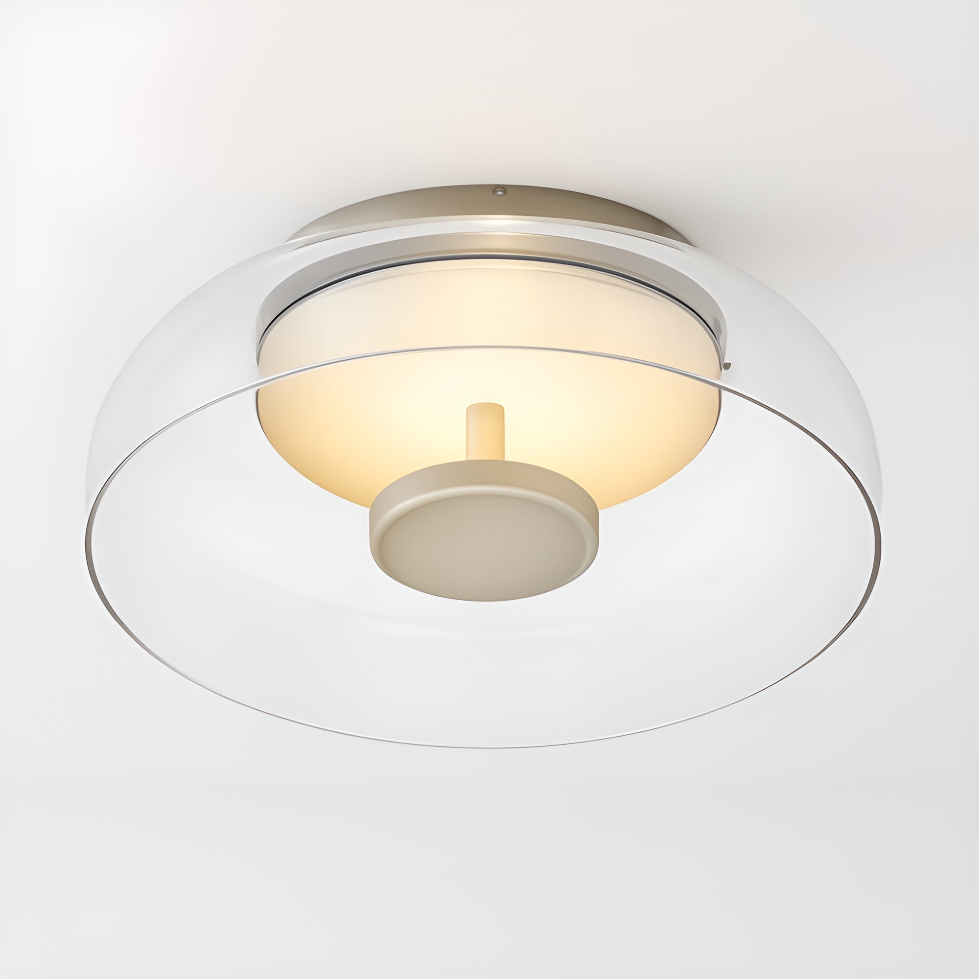LumiBowl – Modern Glass LED Ceiling Light a Soft Glow Flush Mount Lamp