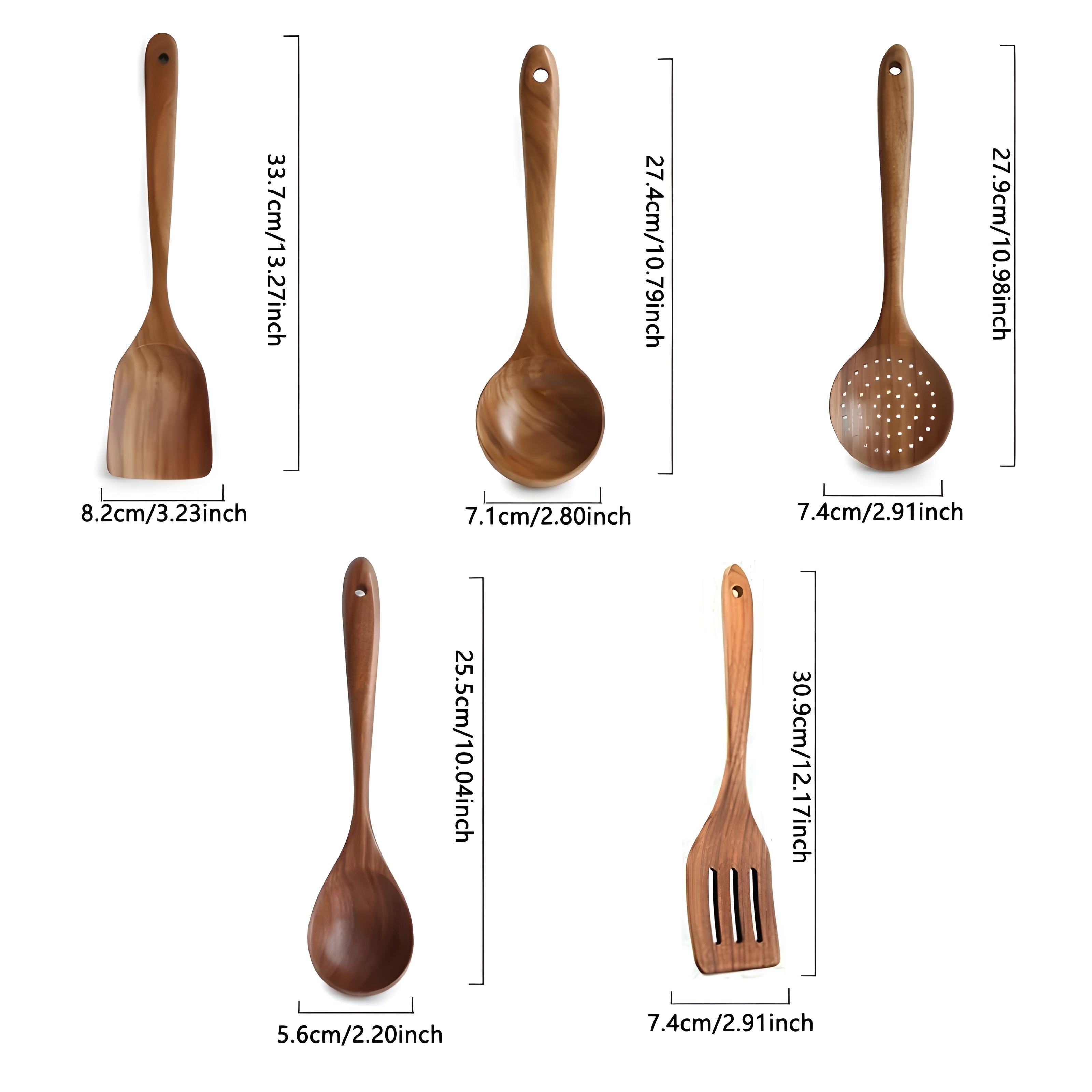 WoodHaven – Teak Kitchen Utensil Set with 6-Piece Natural Wooden Cooking Tools