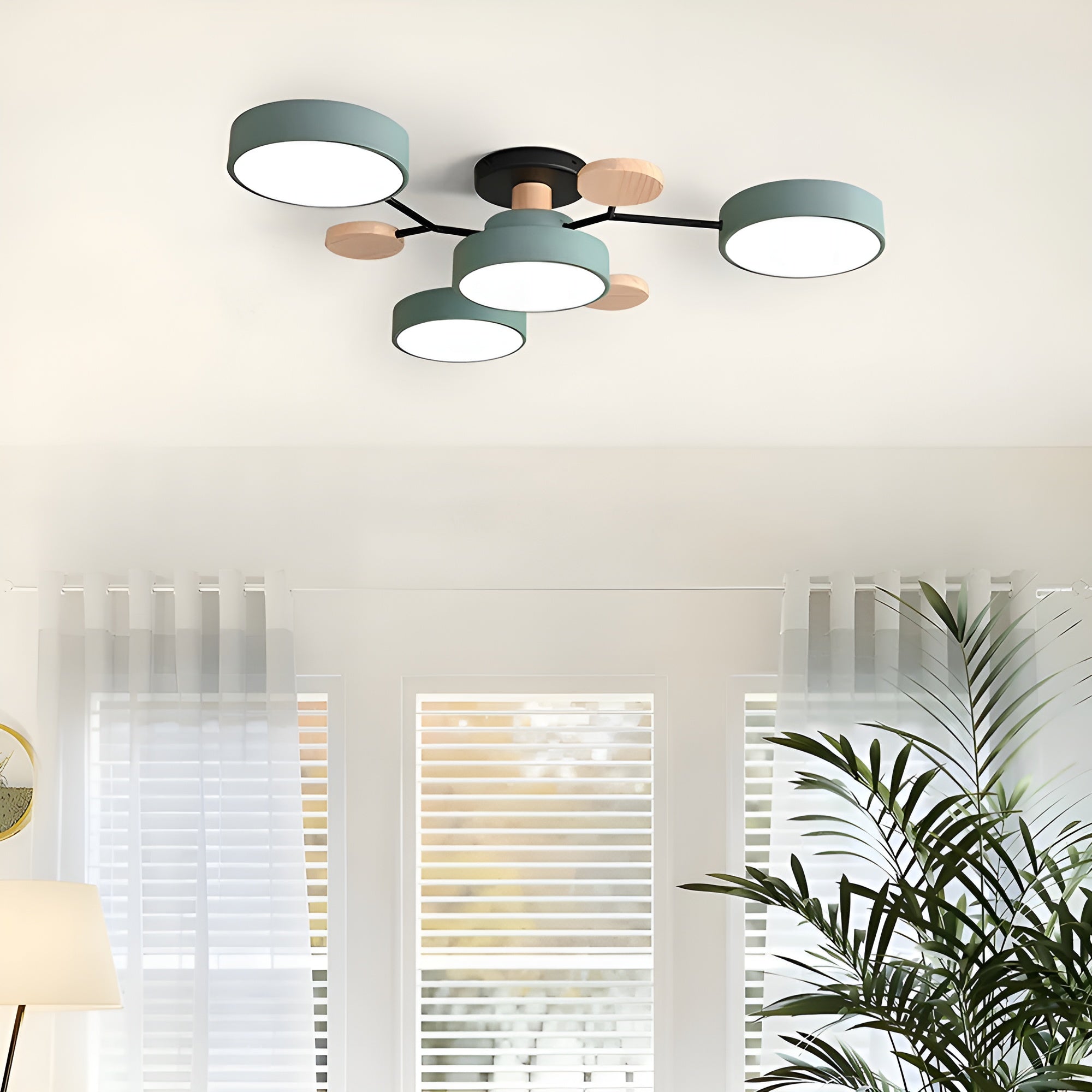 CircaGlow – Contemporary Round Iron LED Semi-Flush Chandelier with Modern Ceiling Light