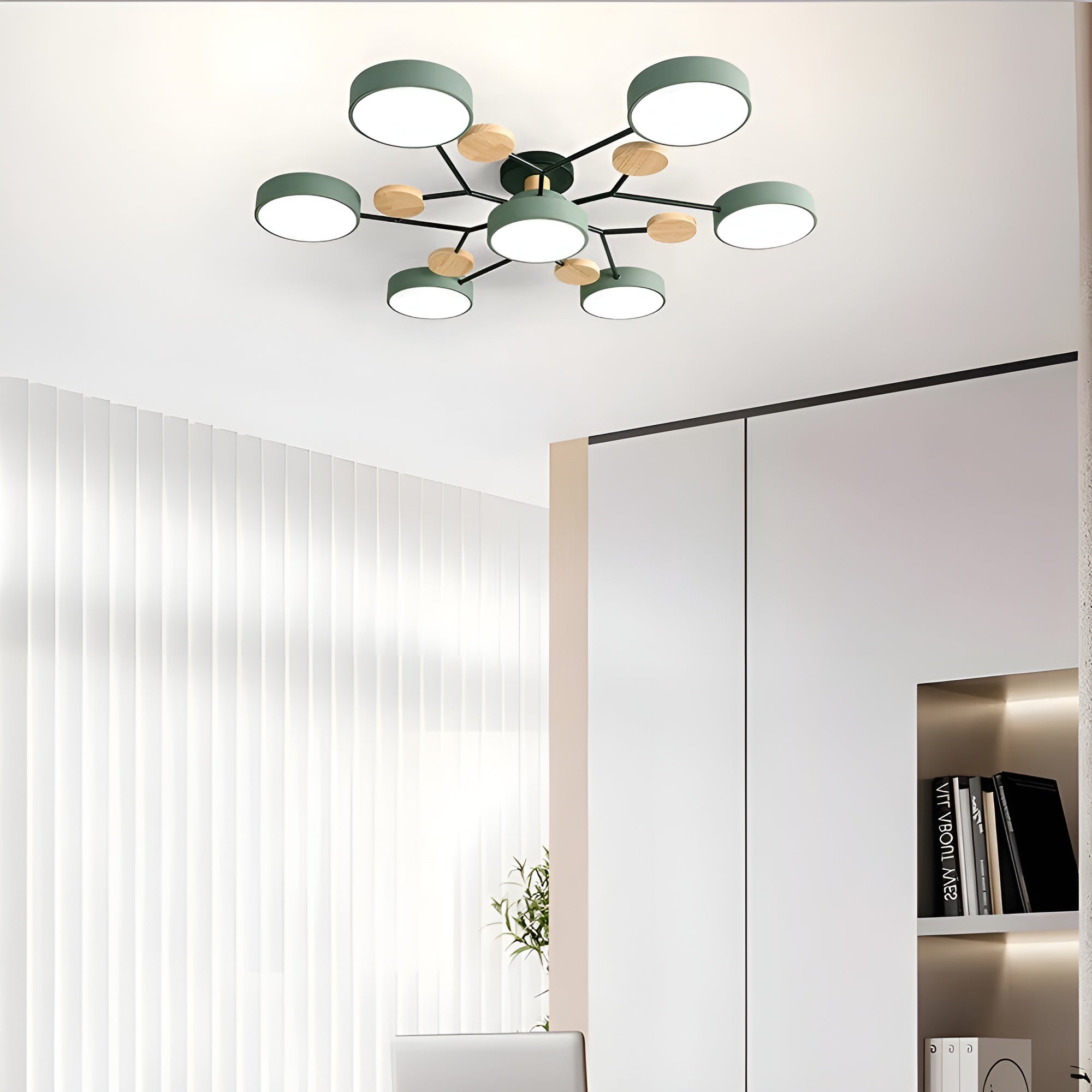 CircaGlow – Contemporary Round Iron LED Semi-Flush Chandelier with Modern Ceiling Light