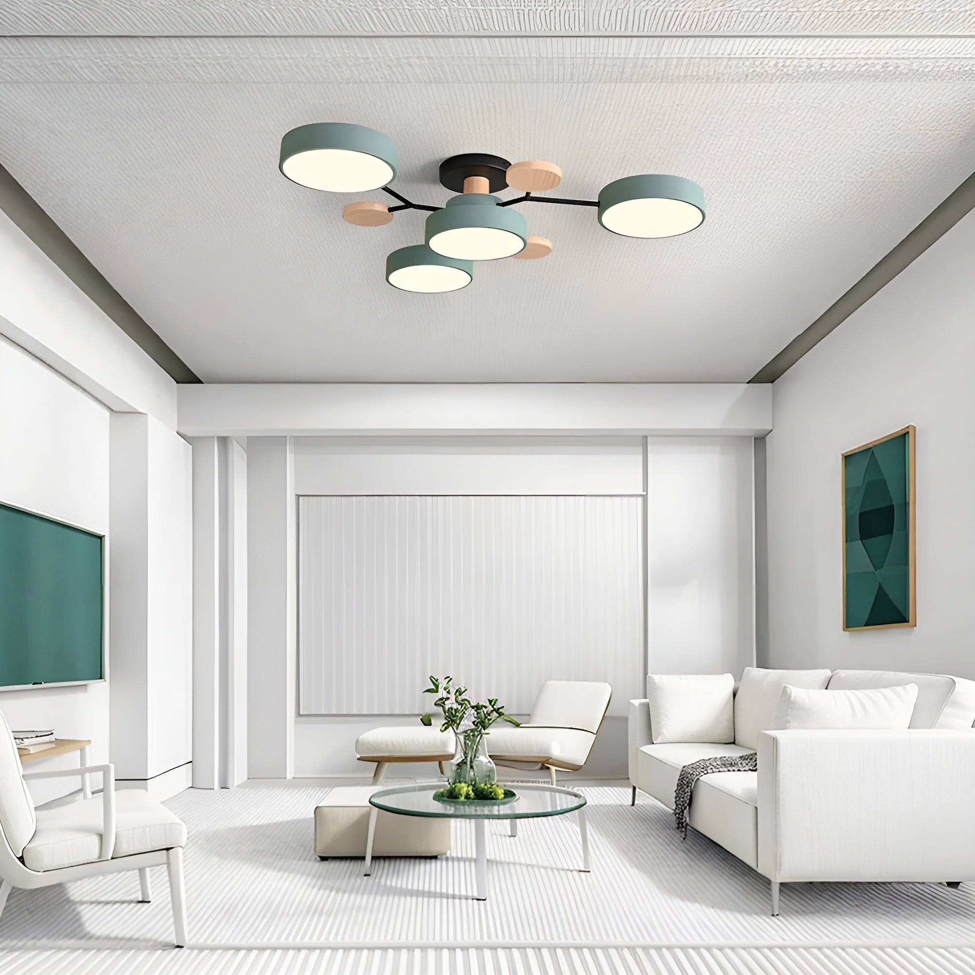 CircaGlow – Contemporary Round Iron LED Semi-Flush Chandelier with Modern Ceiling Light