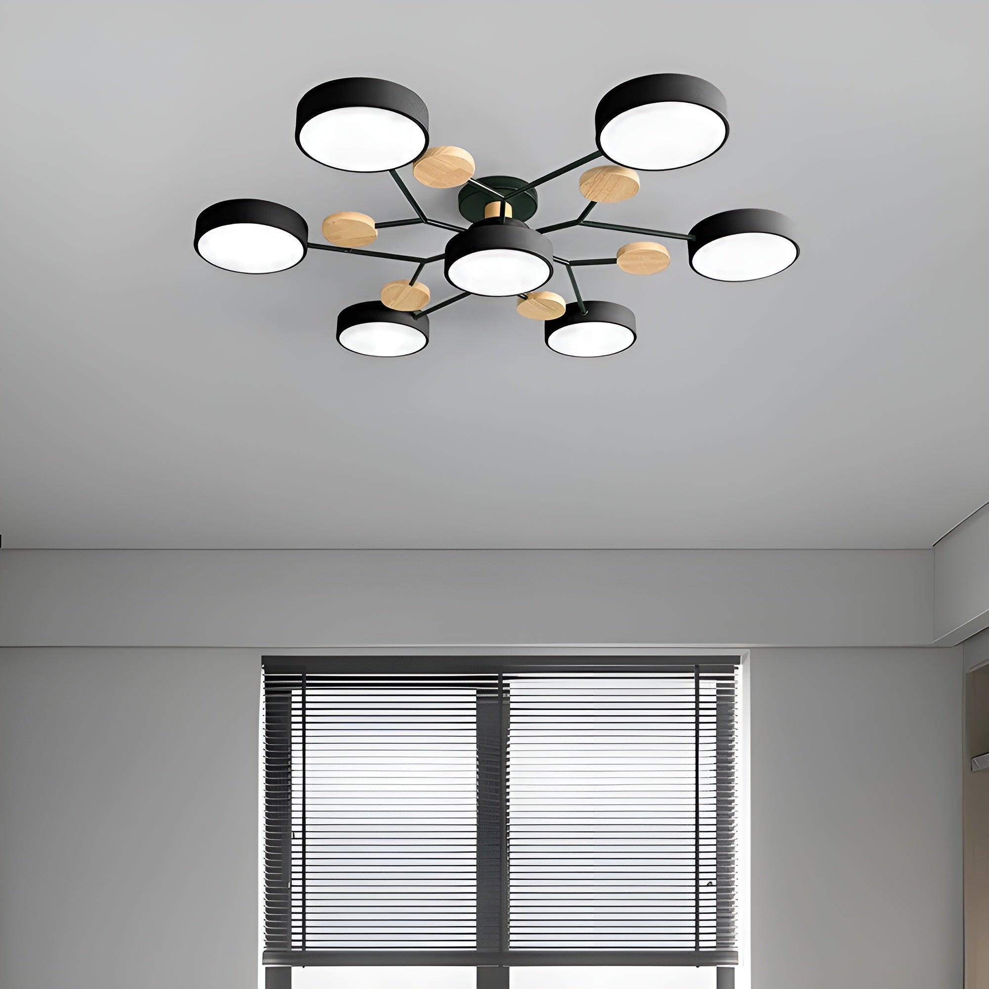 CircaGlow – Contemporary Round Iron LED Semi-Flush Chandelier with Modern Ceiling Light