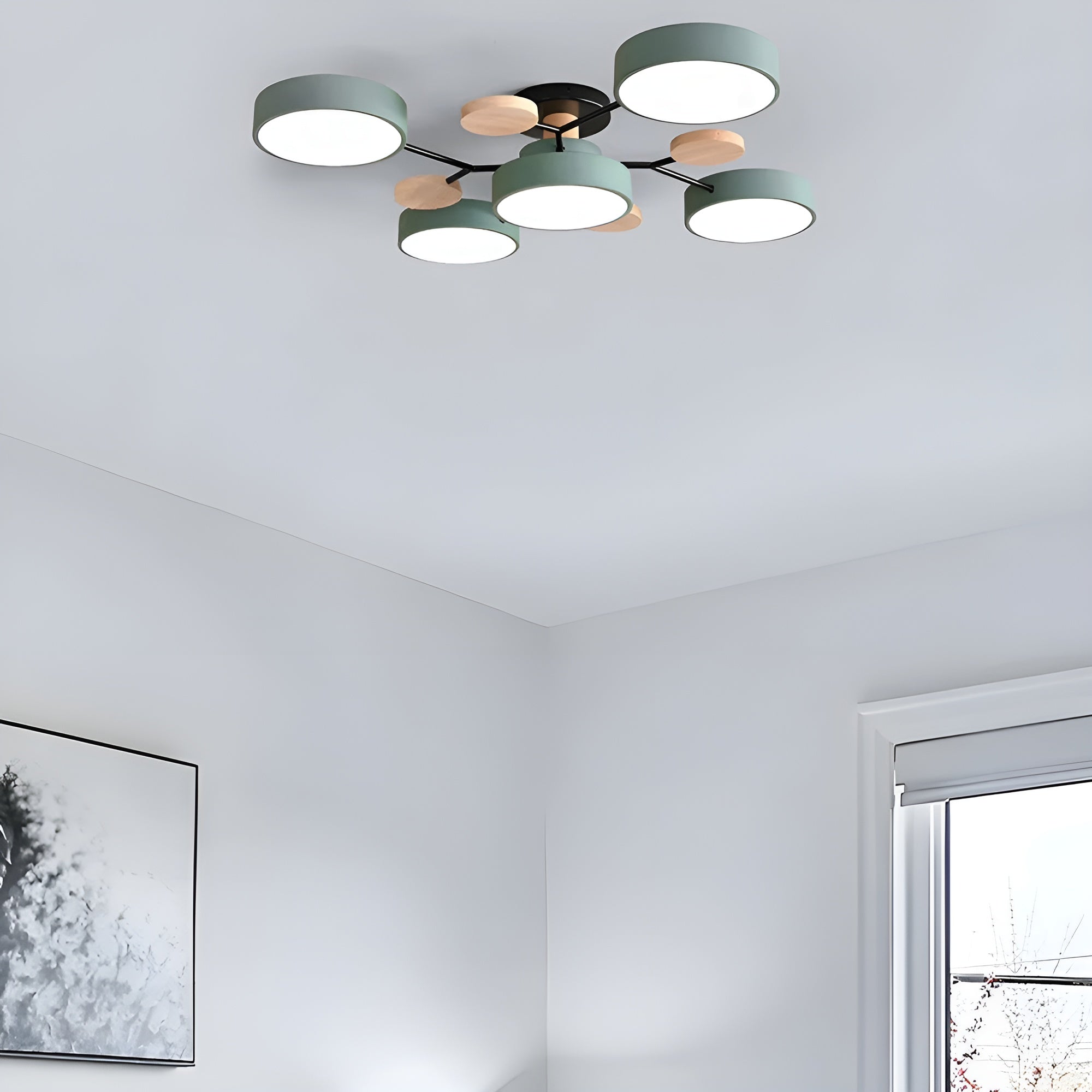 CircaGlow – Contemporary Round Iron LED Semi-Flush Chandelier with Modern Ceiling Light