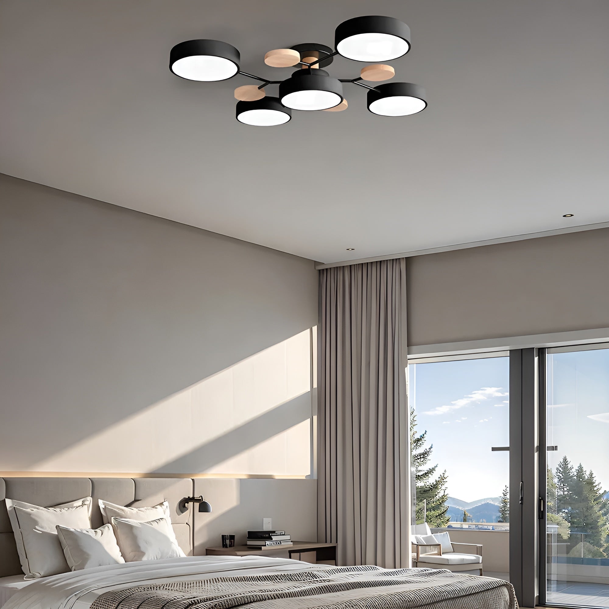 CircaGlow – Contemporary Round Iron LED Semi-Flush Chandelier with Modern Ceiling Light
