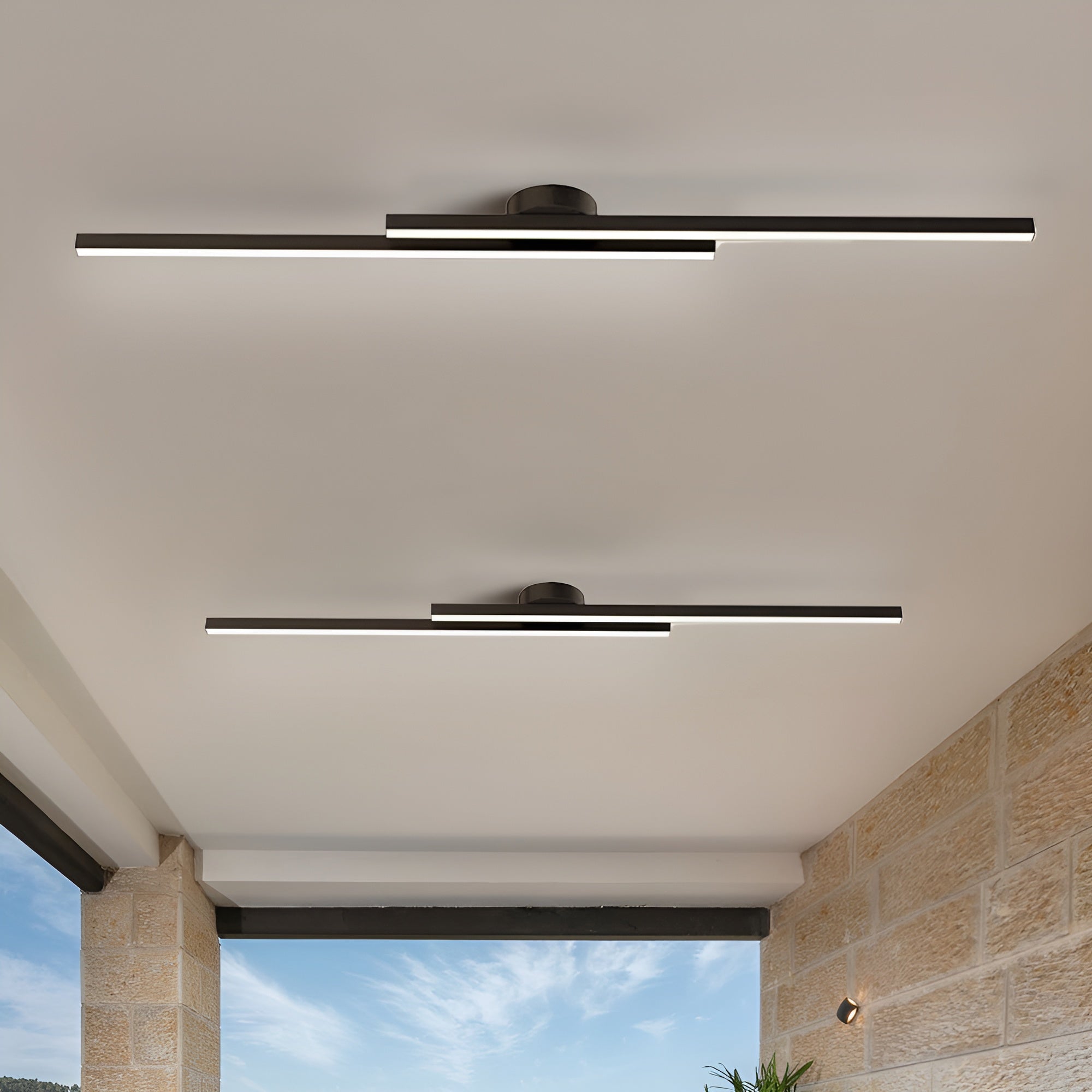 LumaLine – Modern Aluminium LED Strip Ceiling Light, Minimalist Semi Flush Fixture