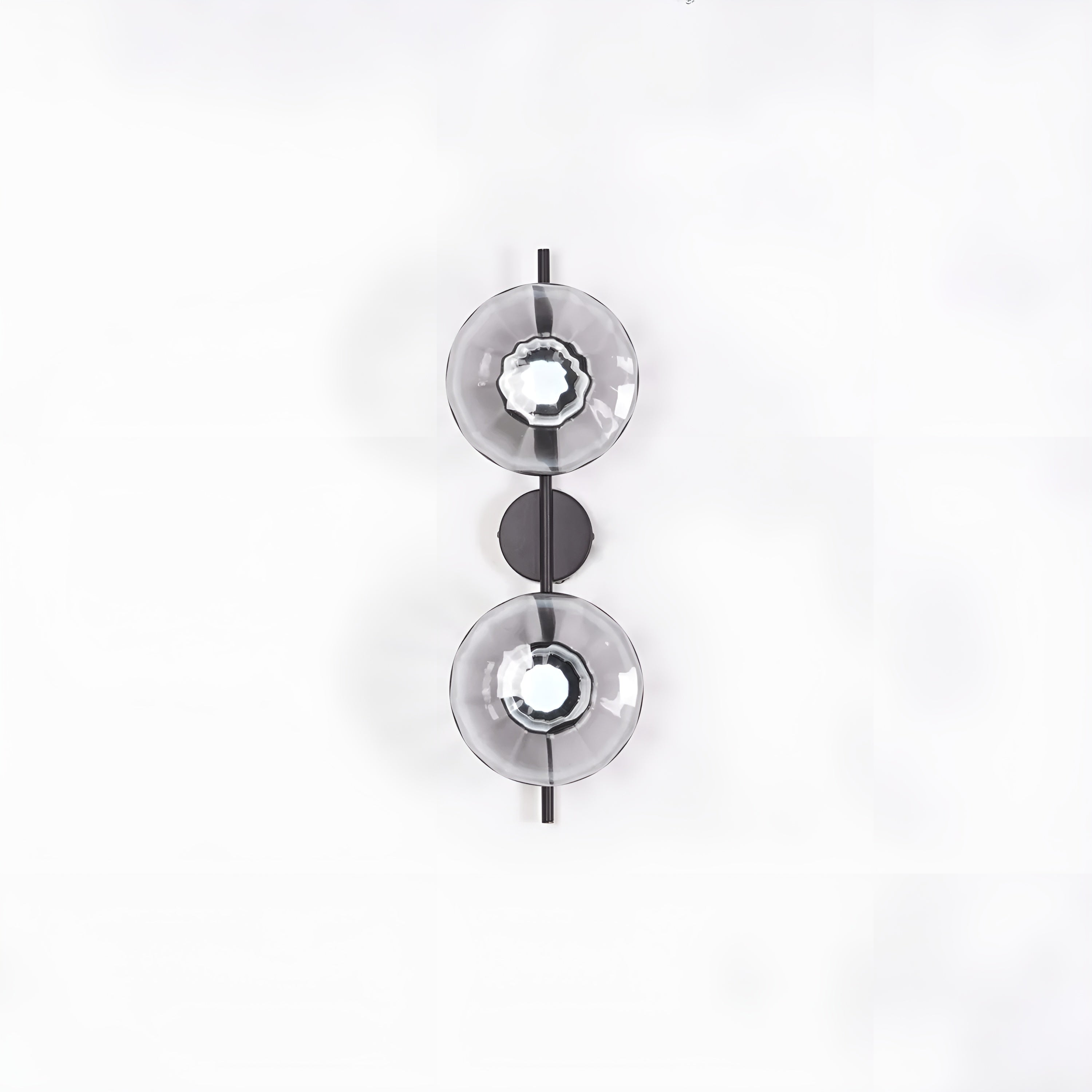 CetoWave – Glass Wall Lamp Nordic Sculptural LED Light for Bedroom Living Room Hallway in Black or Gold with Clear Smoky or Opal Glass