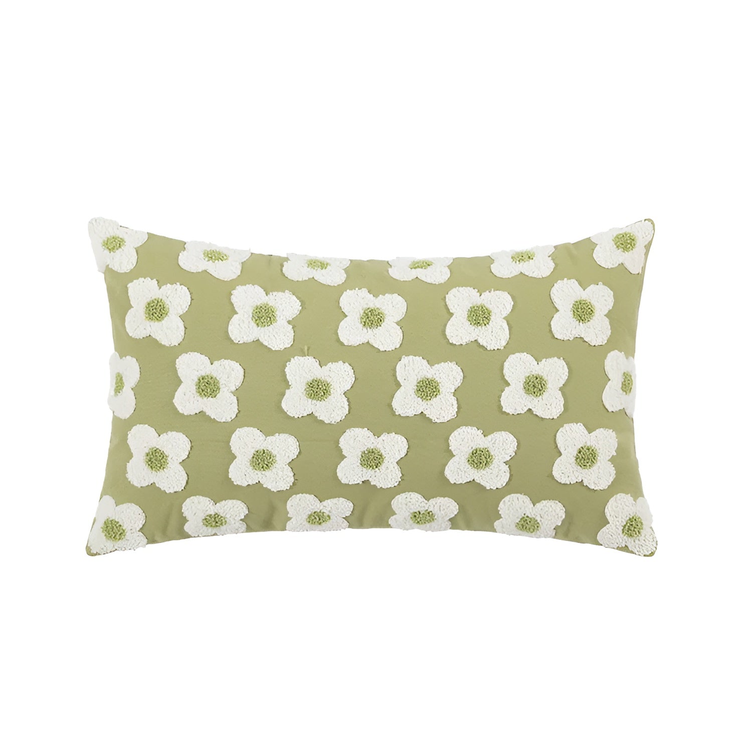 Blossiva – Daisy Embroidered Pillow Cover in Cotton for Cozy Home Styling