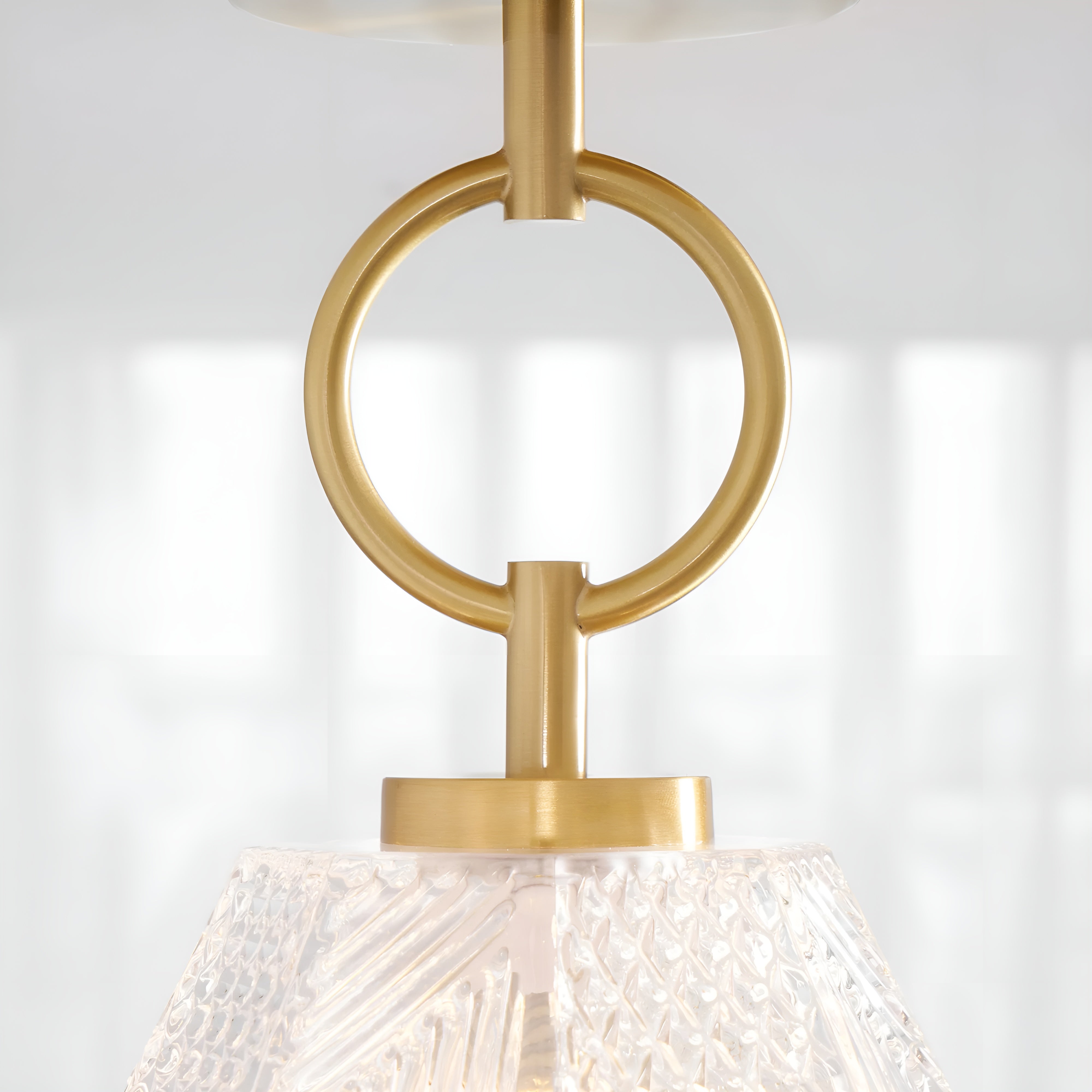 Lustraire – Diamond Cut Art Deco Ceiling Light with Elegant Brass Fixture